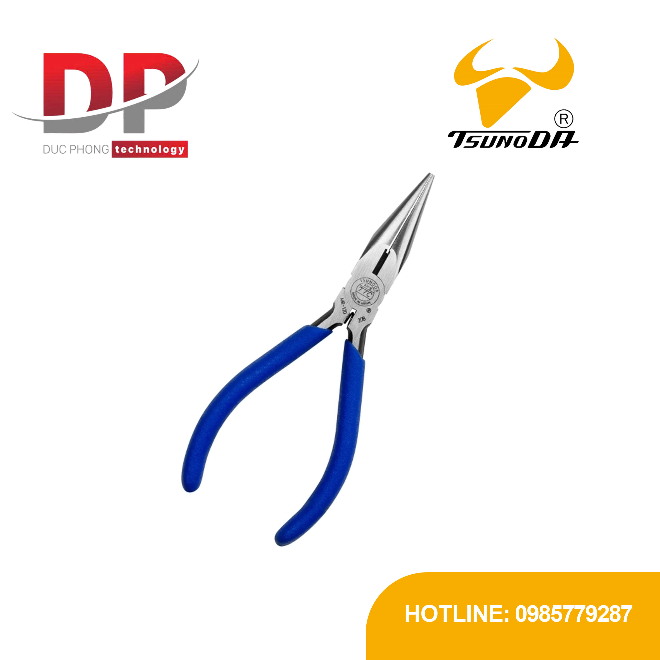 Kìm mũi nhọn mini tsunoda MR-120 132mm (có lò xo), cắt thép không gỉ