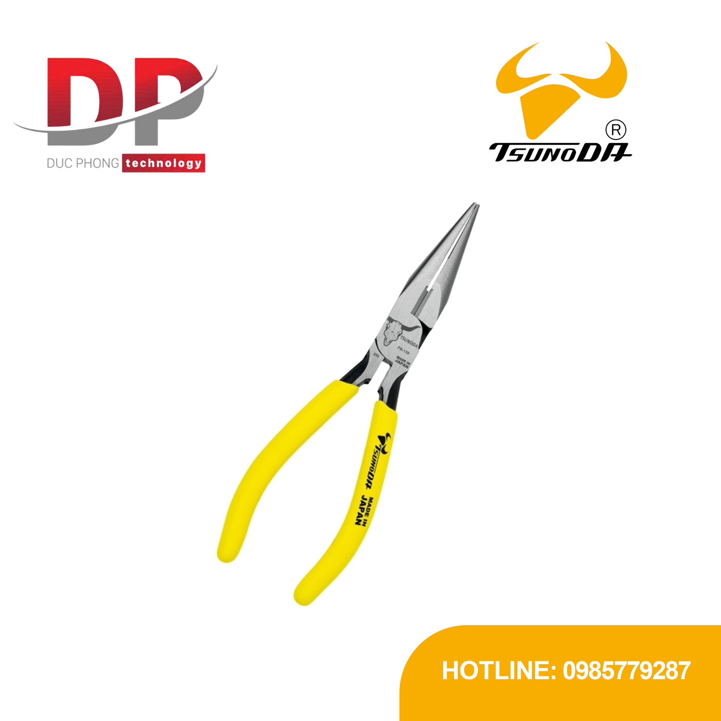 Kìm mũi nhọn tăng lực Tsunoda PR-150 164mm Nhật Bản