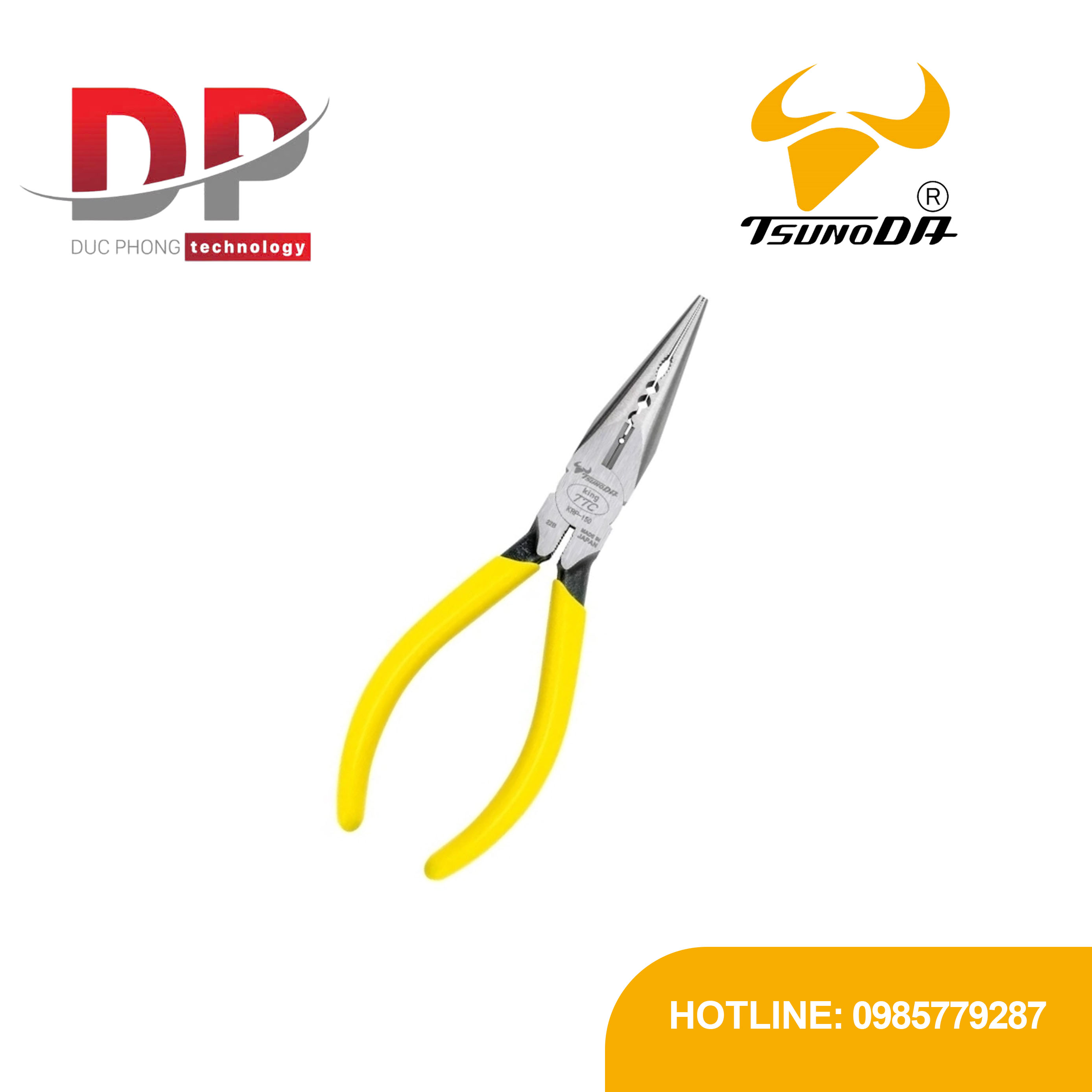 Kìm nhọn đa năng 150mm Tsunoda KRP-150 | Kìm mũi dài, cắt, tuốt dây Nhật Bản