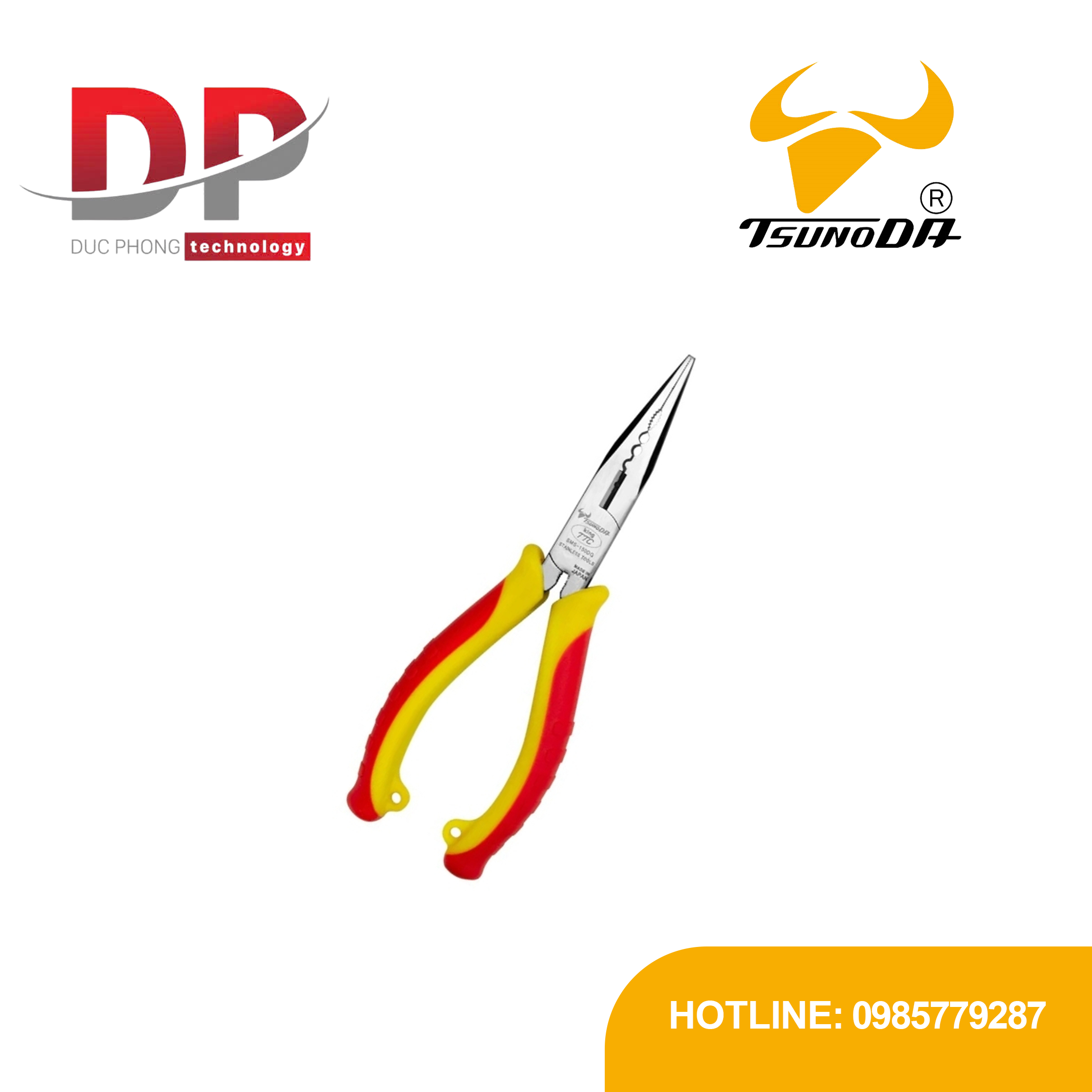 Kìm nhọn đa năng thép không gỉ Tsunoda SMS-150DG 170 mm