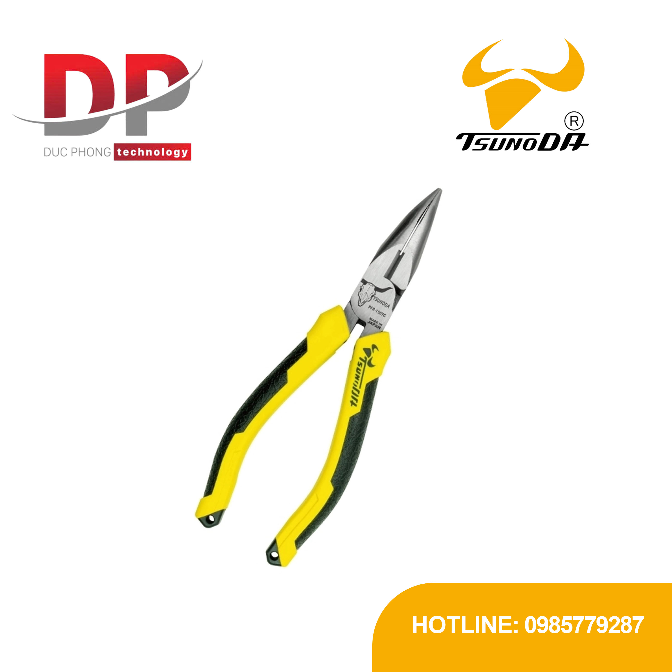 Kìm nhọn mỏ cong cán đúc Tsunoda PFR-150TG 160mm Nhật Bản