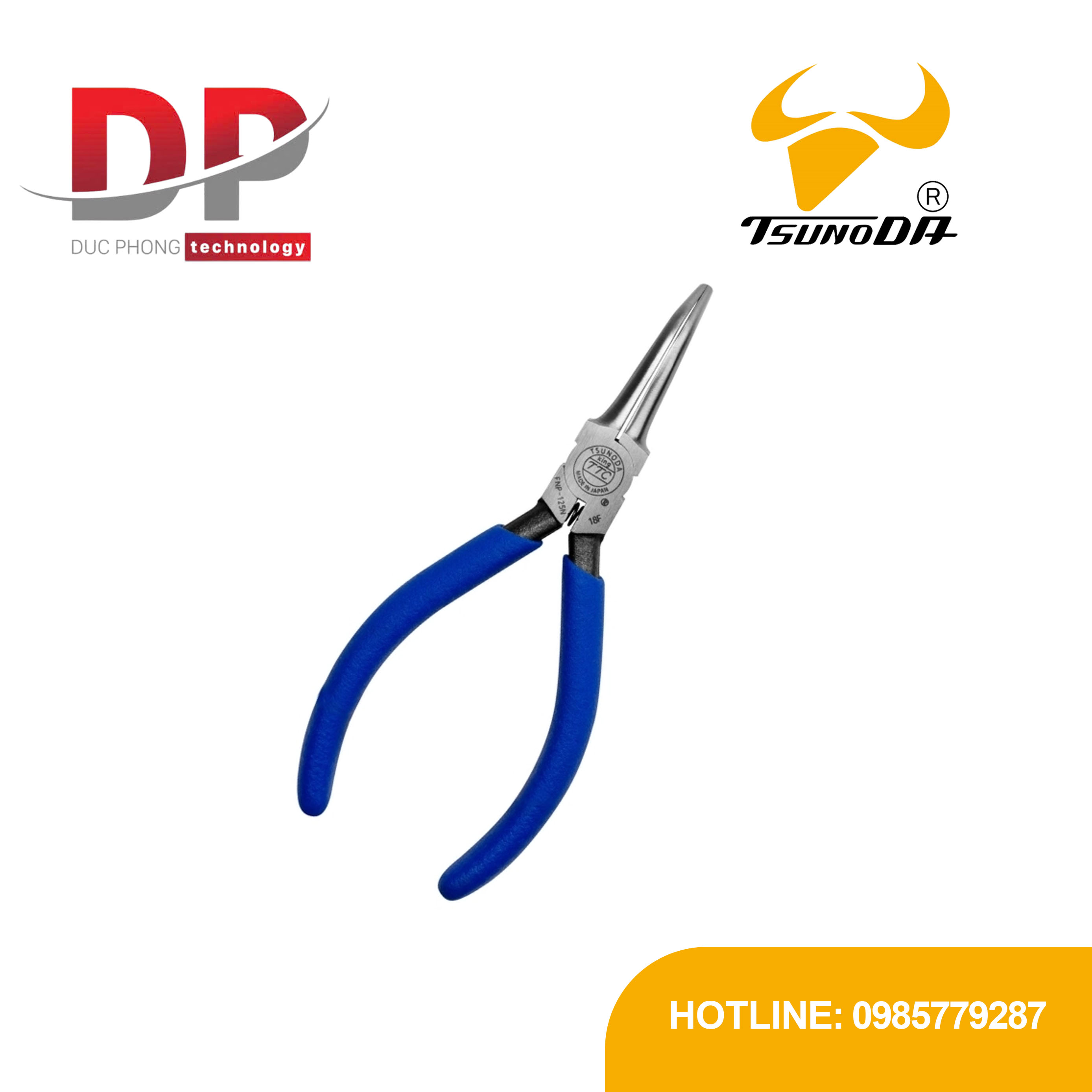 Kìm nhọn mũi cong 125mm Tsunoda FNP-125N