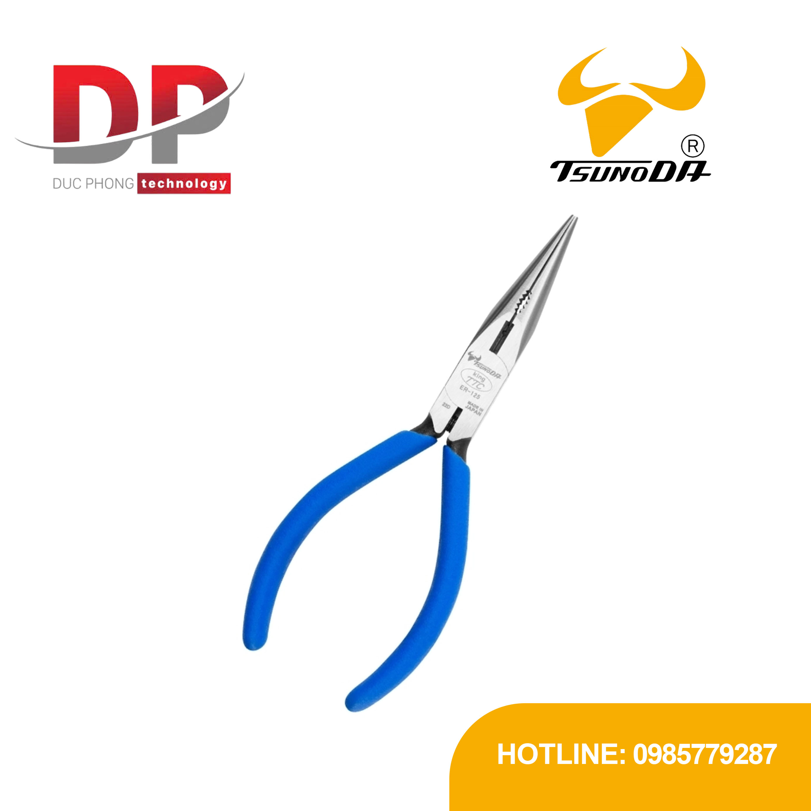 Kìm mũi nhọn dài 125mm Tsunoda ER-125 | Kìm kẹp điện tử Nhật Bản