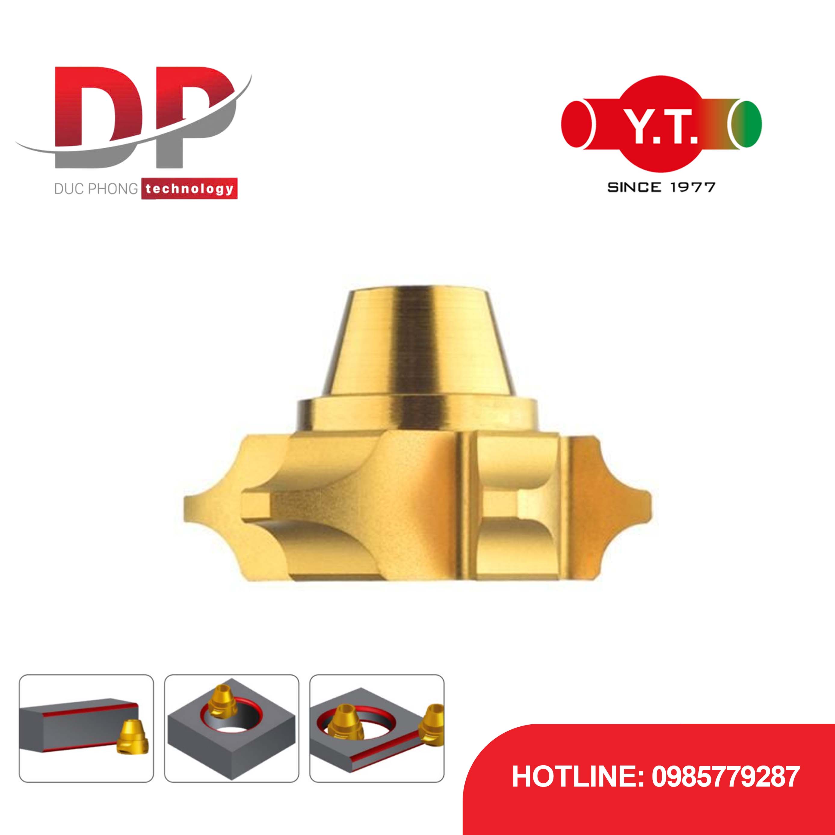 Mảnh dao bo góc kép YIH TROUN UFO 3T, góc R, 4-6 me cắt, gia công 2 mặt trong 1 lần