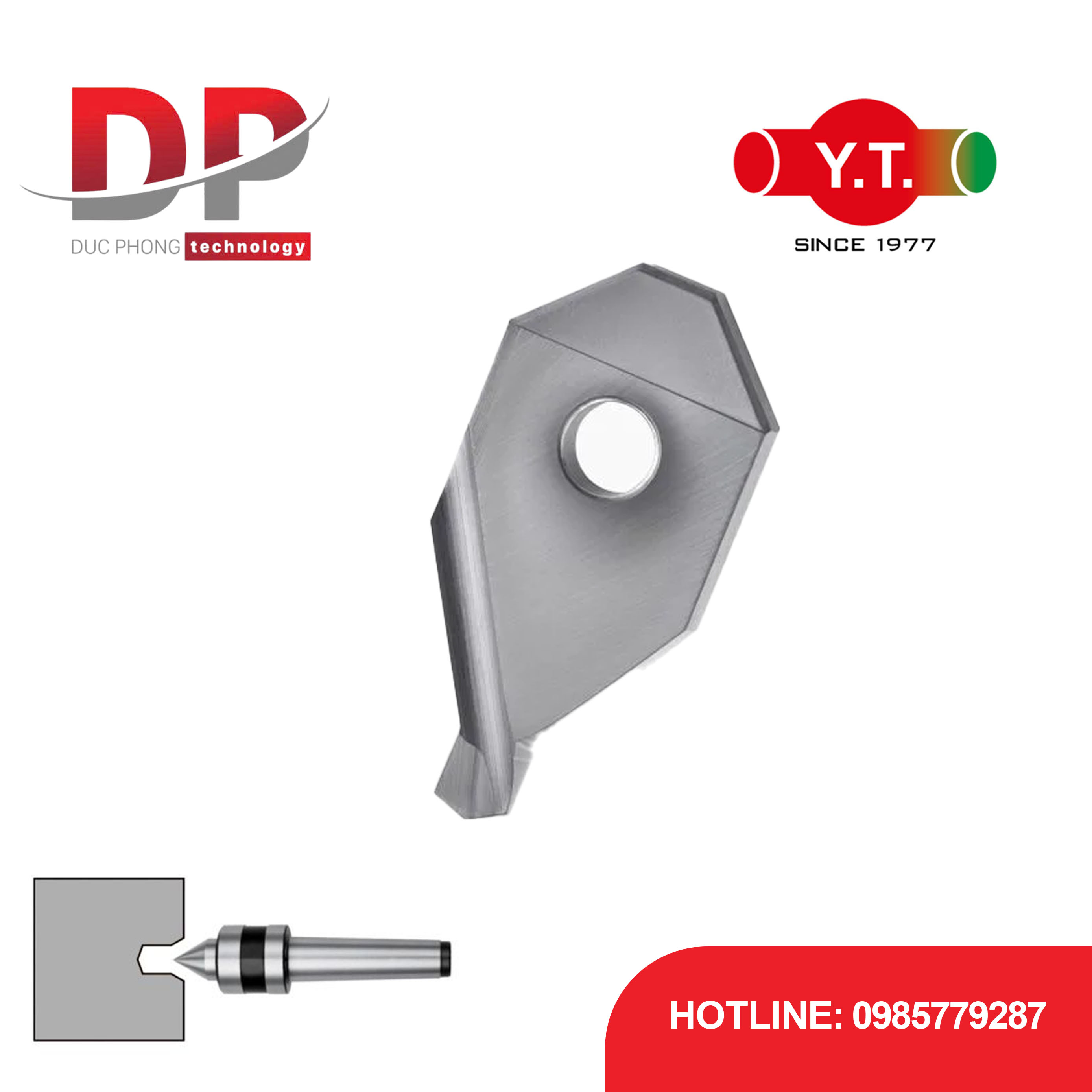 Mũi khoan tâm gắn mảnh YIH TROUN Dòng A24, góc 60 độ, độ chính xác cao