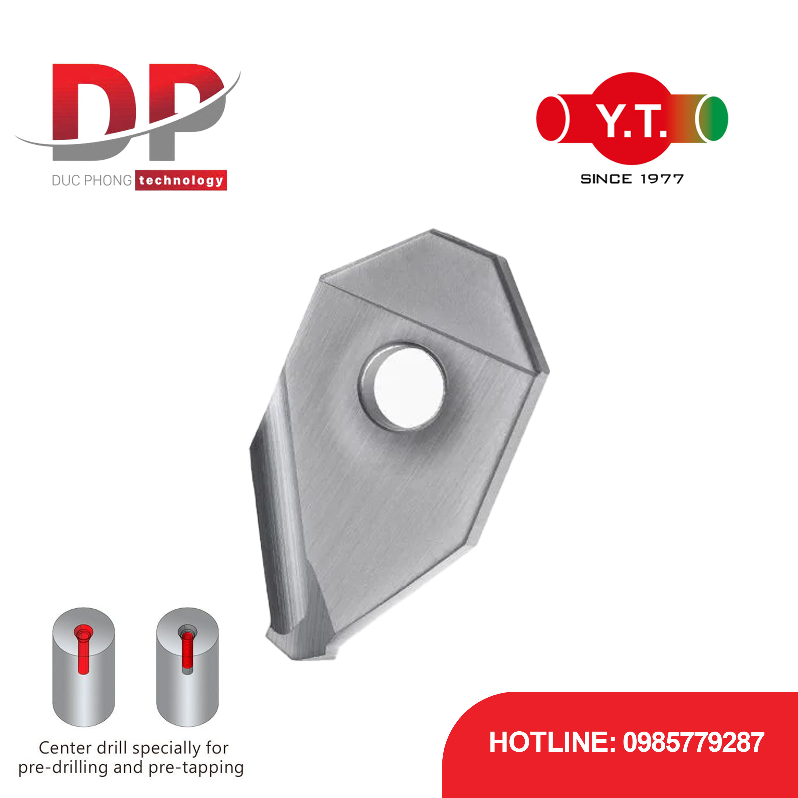 Mũi khoan tâm YIH TROUN Dòng D24, góc 60 độ