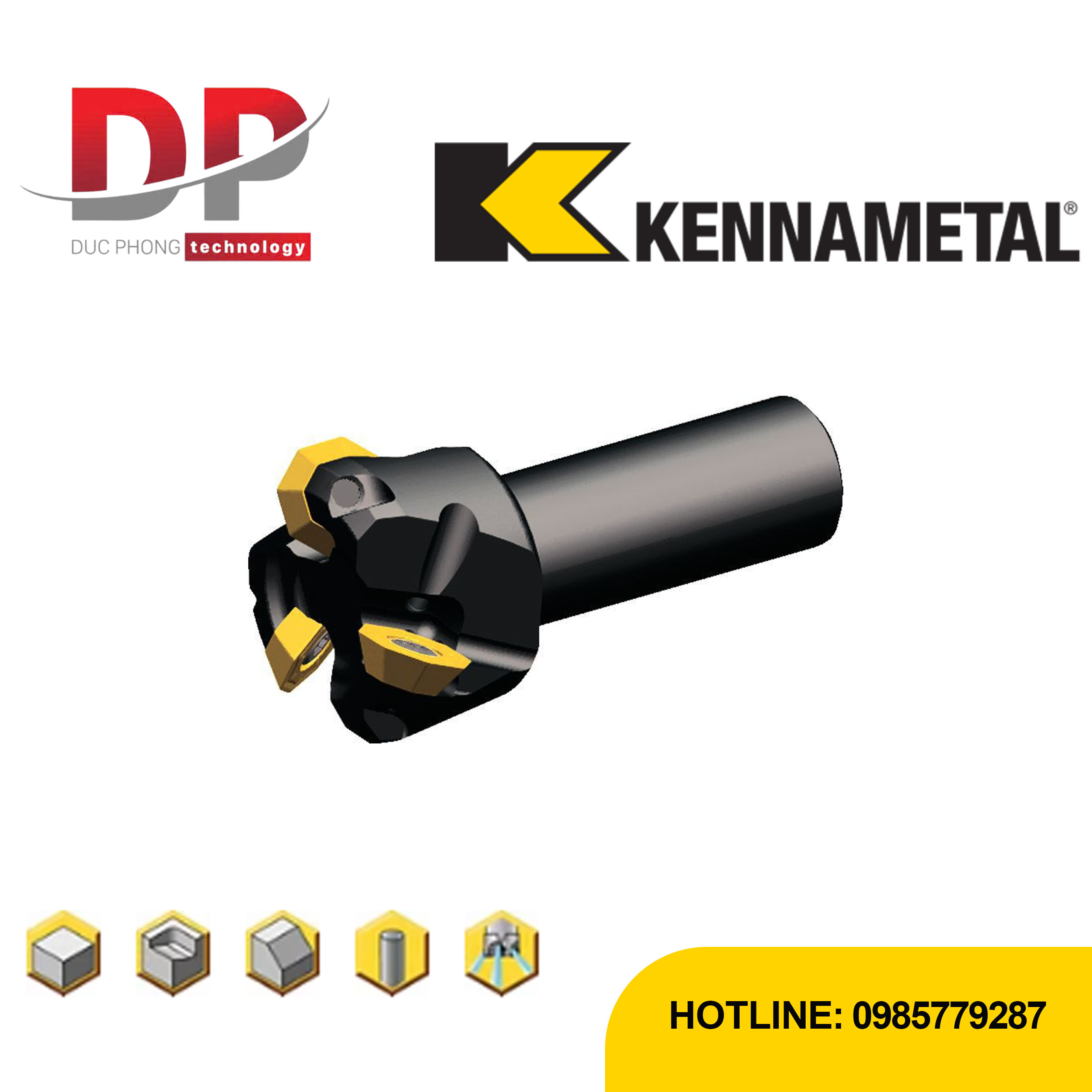 Dao phay mặt đầu gắn mảnh kennametal