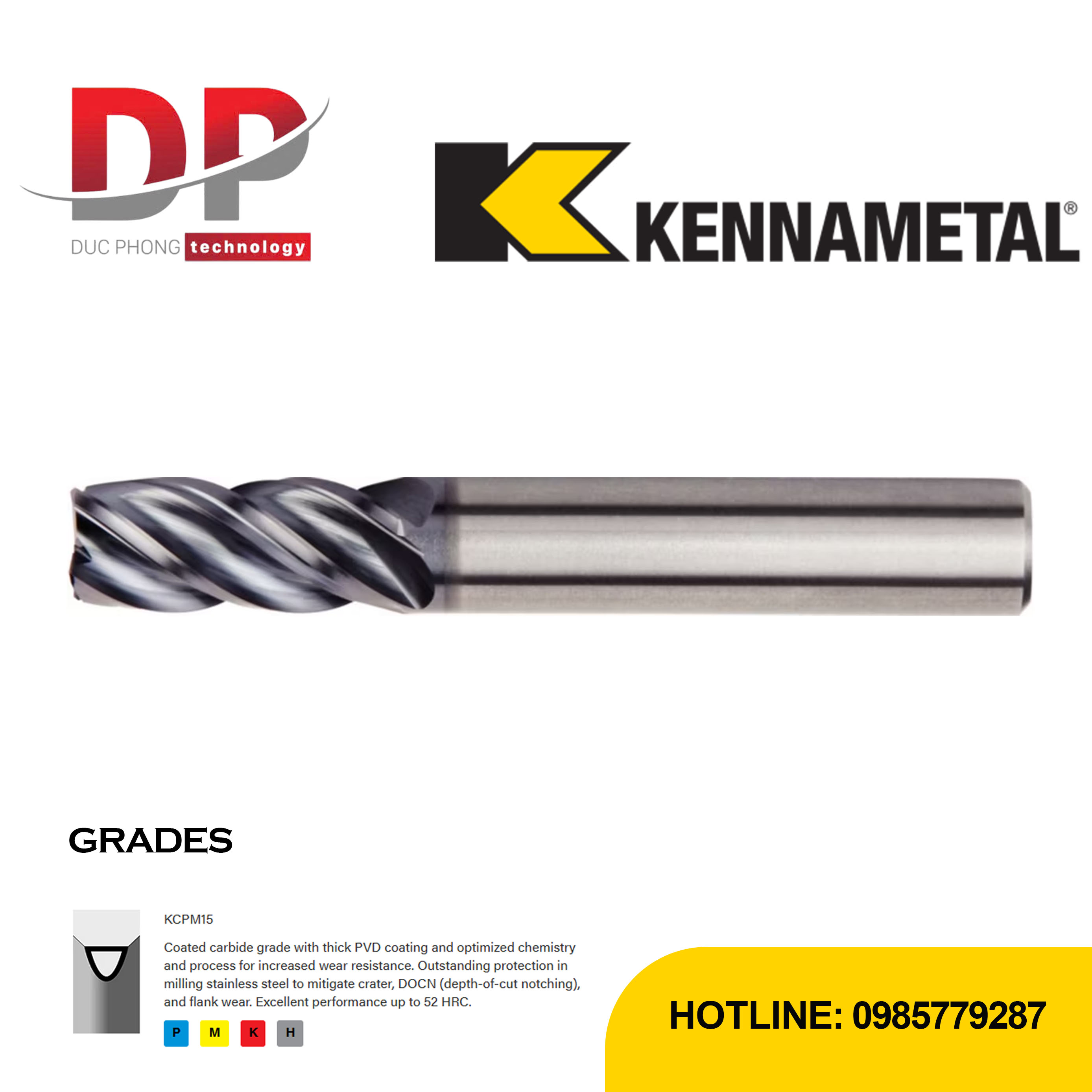 Dao phay ngón hợp kim Kennametal