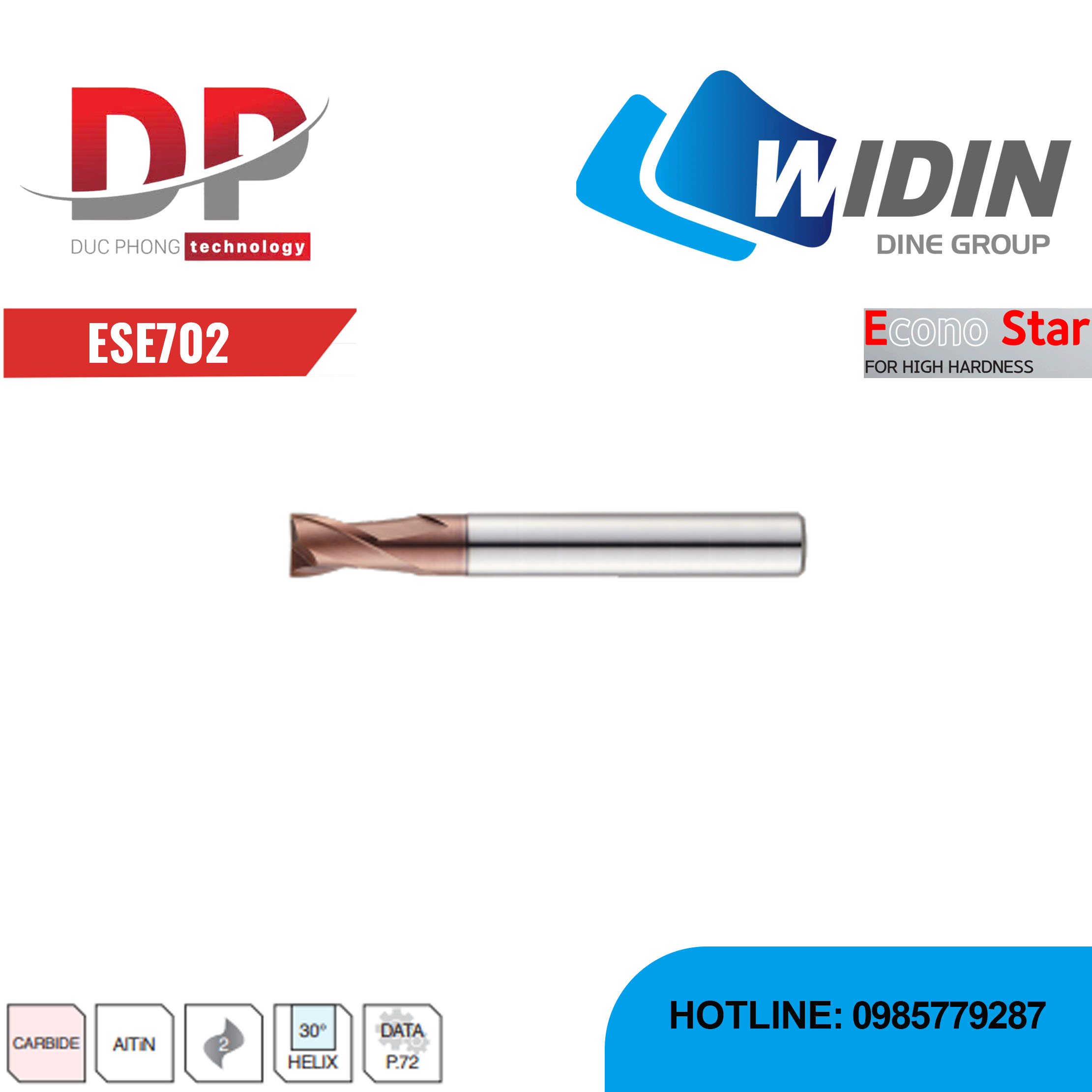 Dao phay ngón EconoStar 2 me Series ESE702 - WIDIN