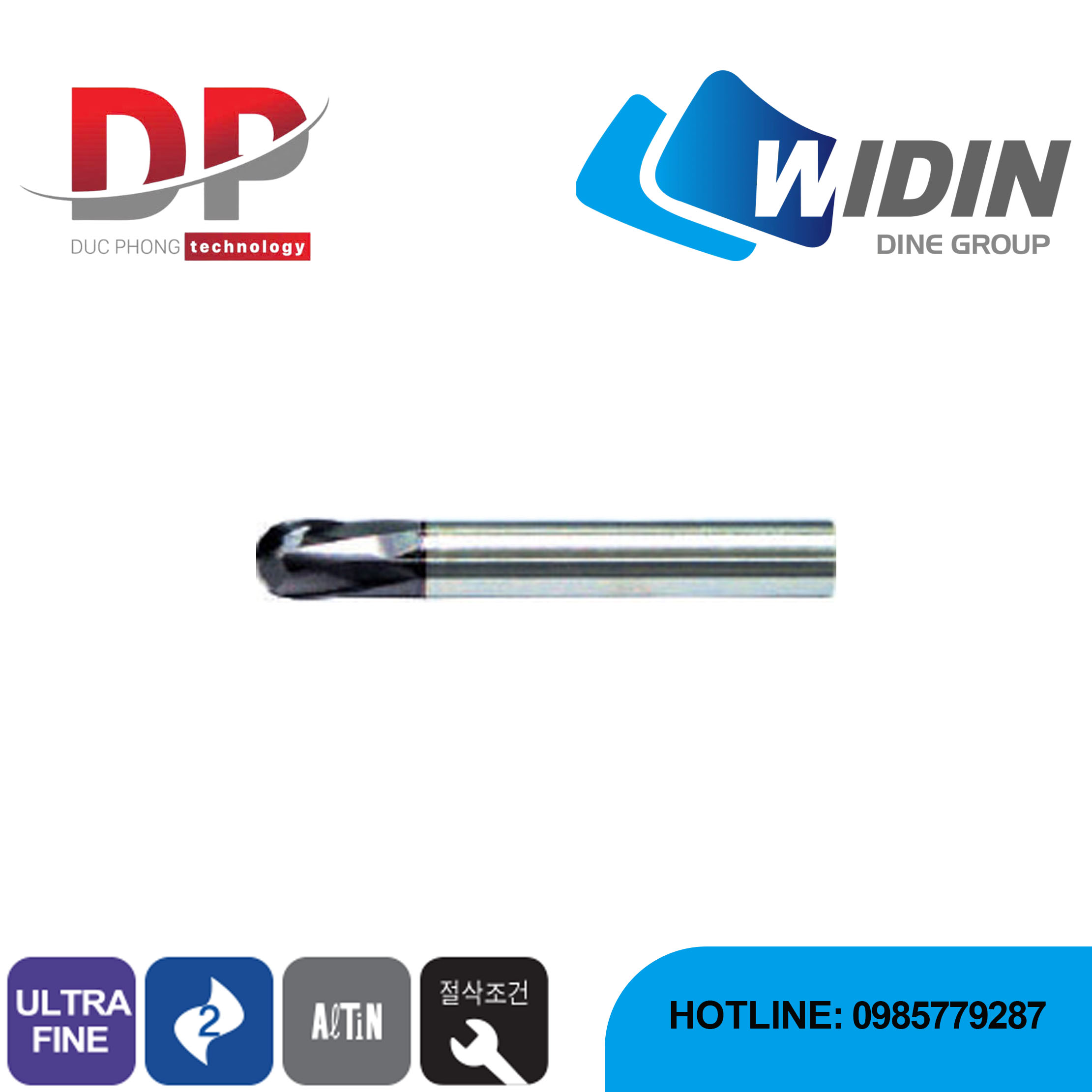 Dao phay ngón series DA412 - WIDIN (Dành cho thép có độ cứng trung bình)