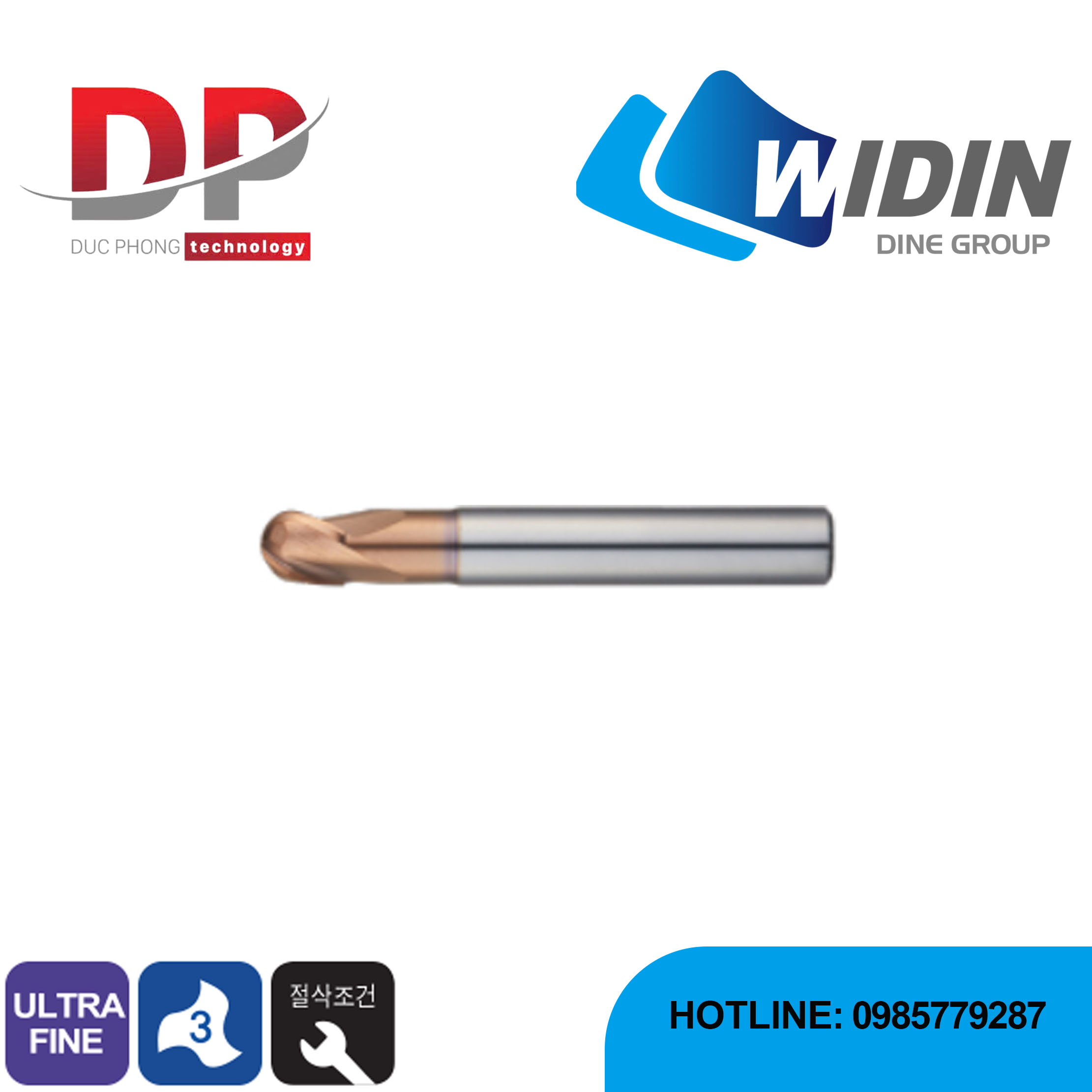 Dao phay ngón series DA703 - WIDIN (Dành cho thép có độ cứng cao)