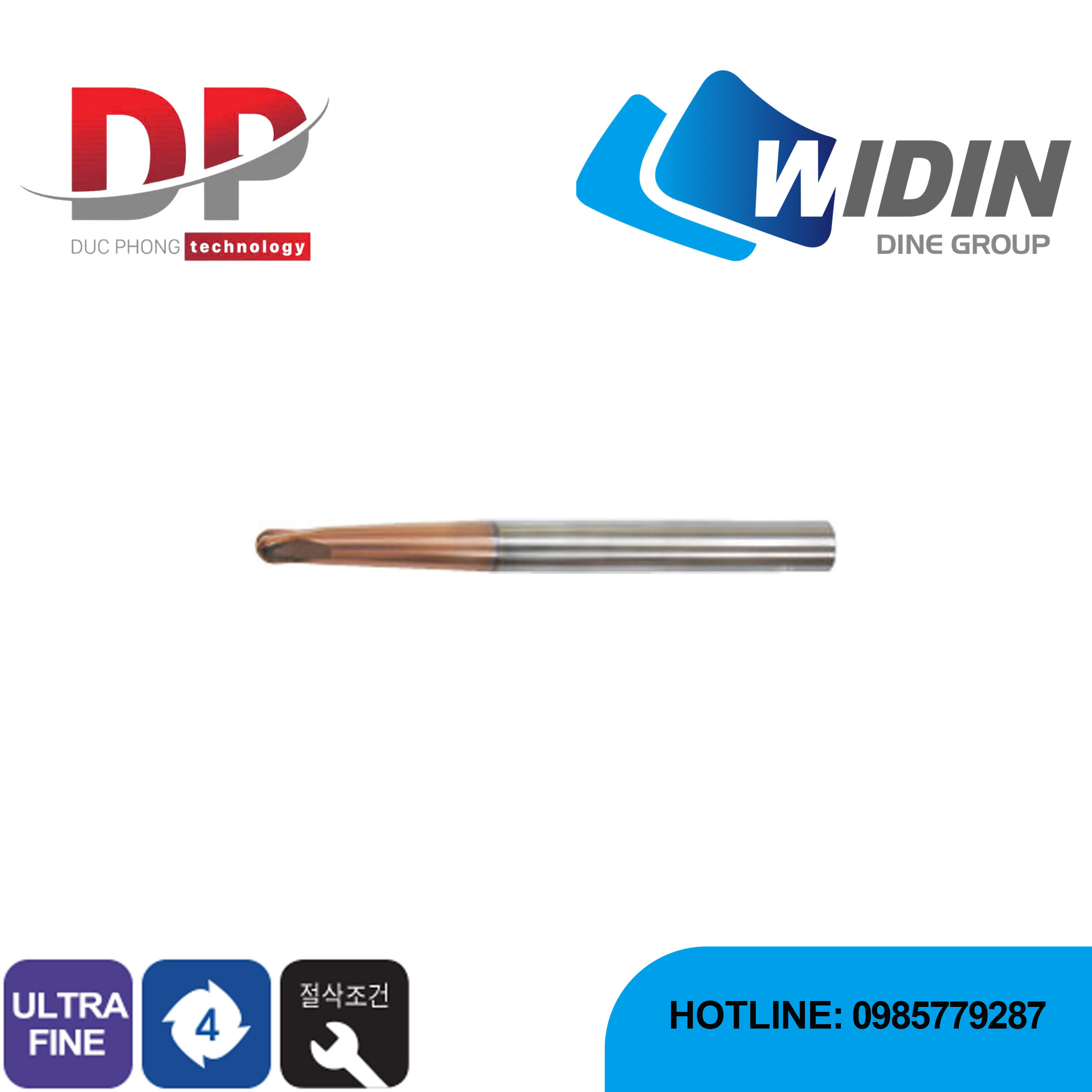 Dao phay ngón series DA734 - WIDIN (Dành cho thép có độ cứng cao)