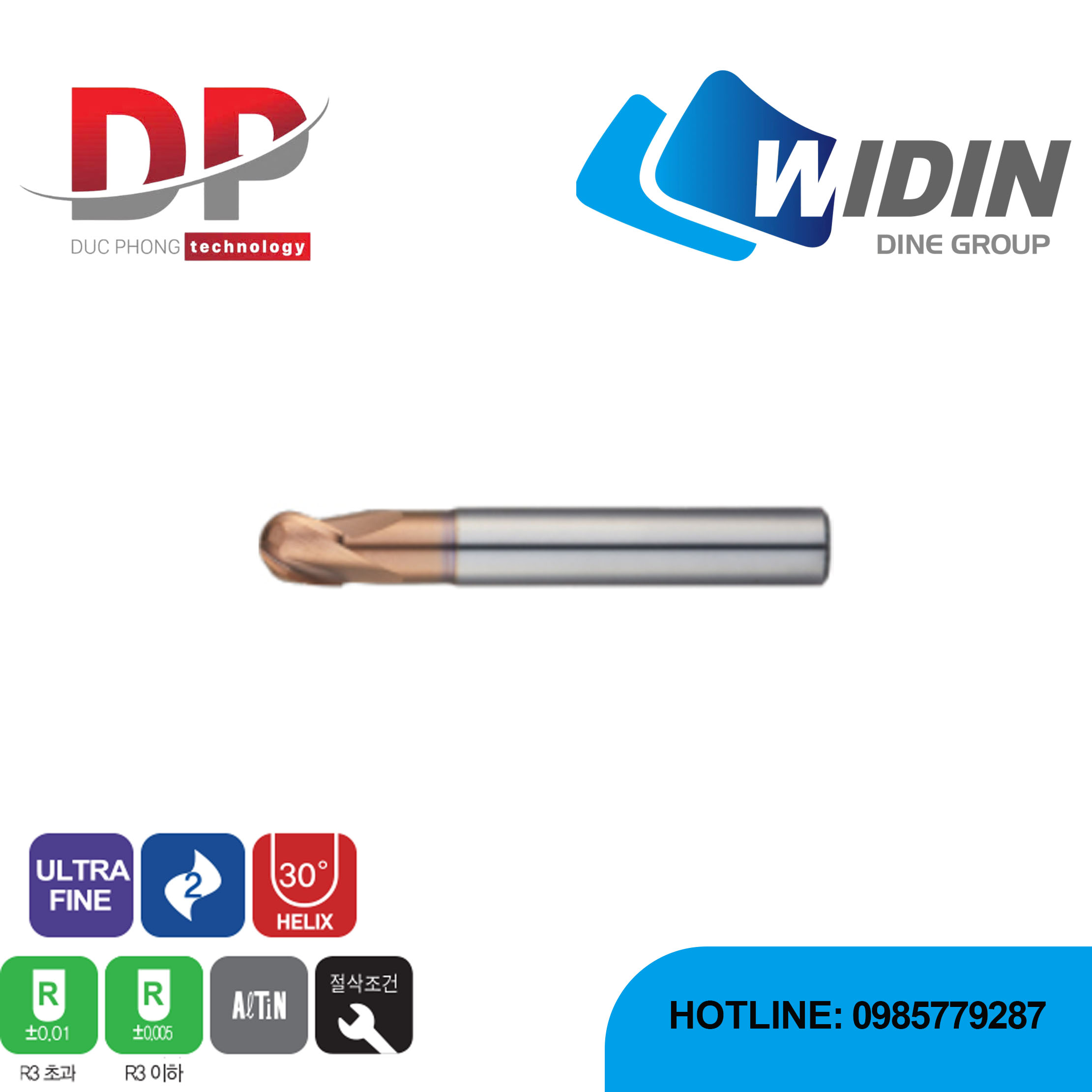 Dao phay ngón series DB712 - WIDIN (Dành cho thép có độ cứng cao)