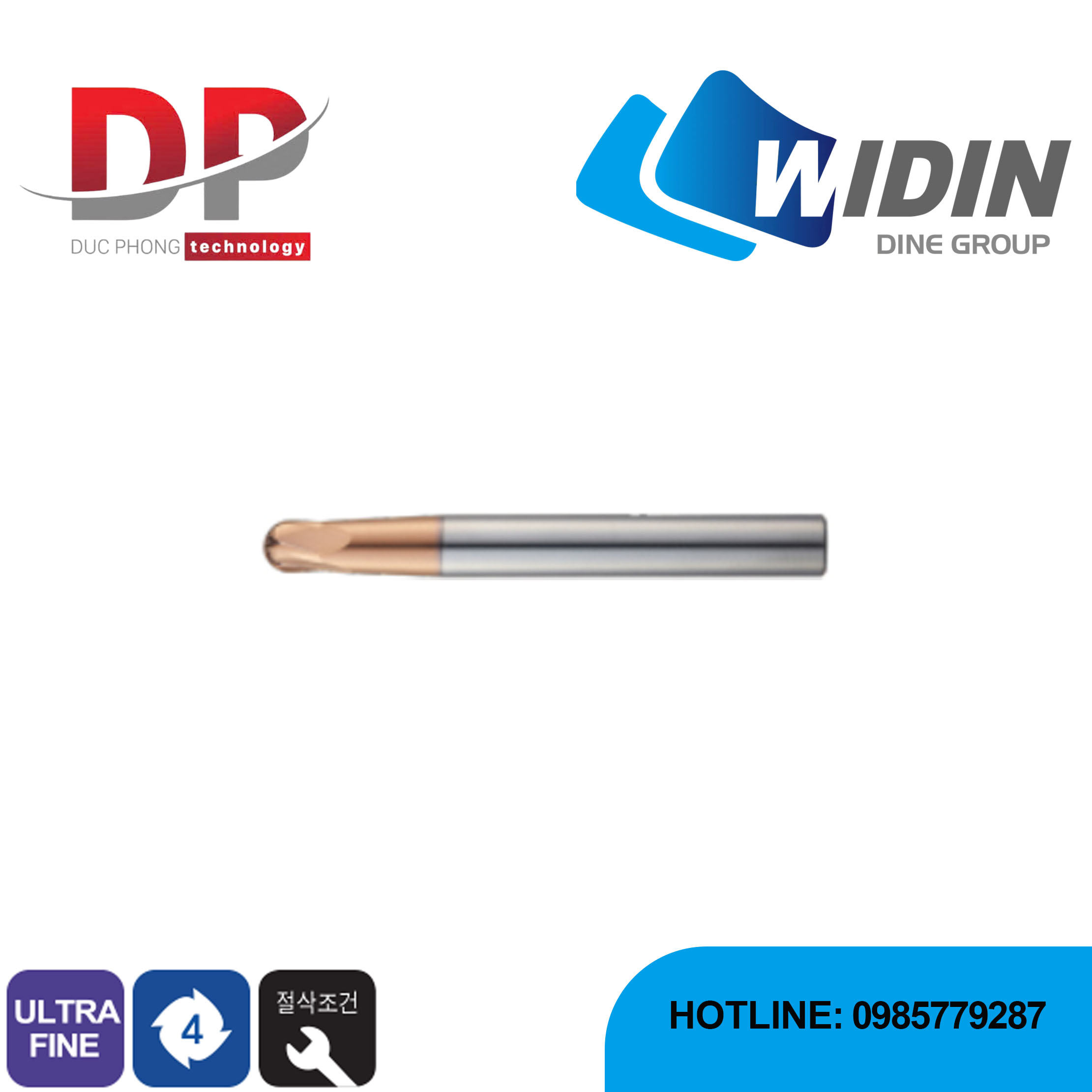 Dao phay ngón series DB734 - WIDIN (Dành cho thép có độ cứng cao)