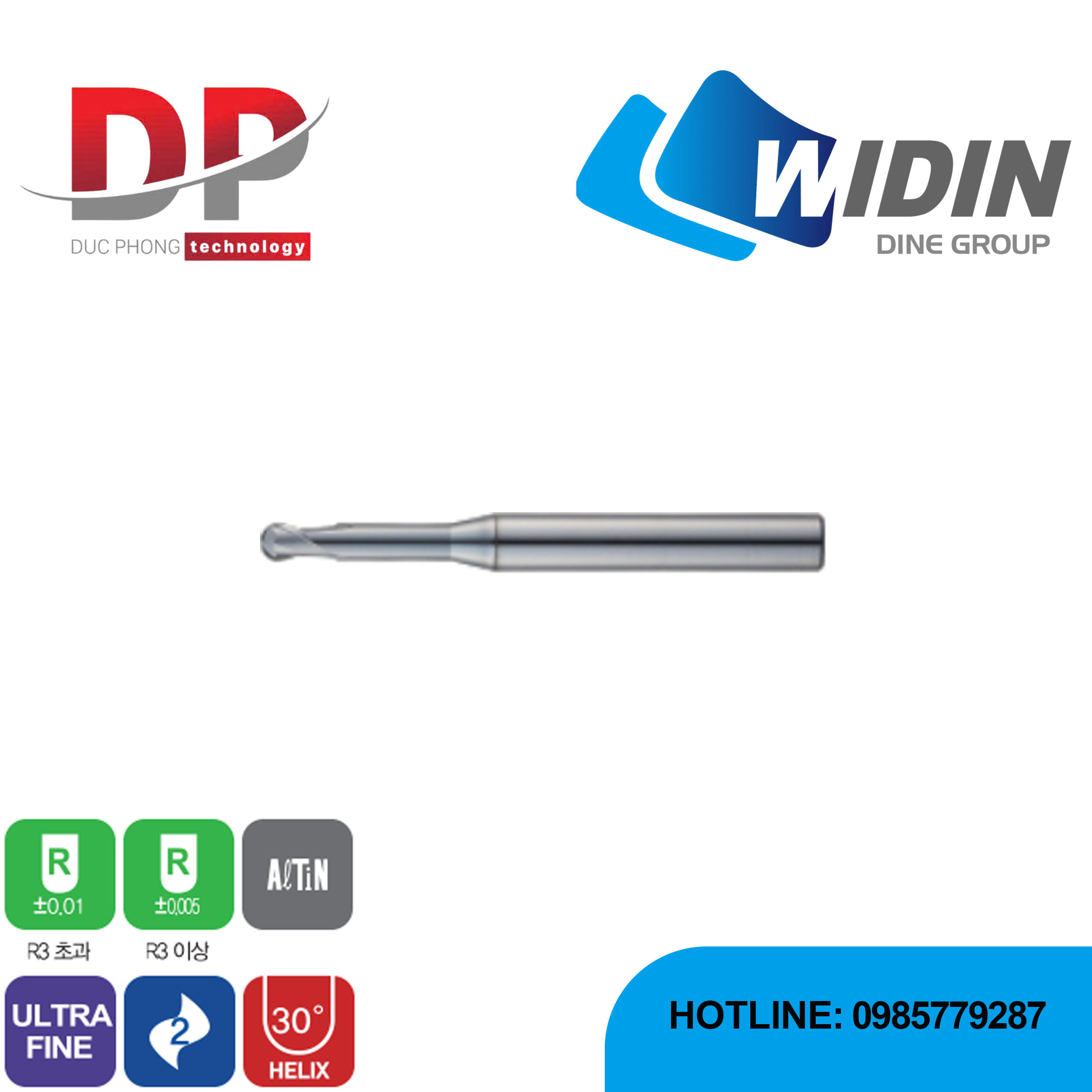 Dao phay ngón series WB712+ - WIDIN (Dành cho thép có độ cứng cao)