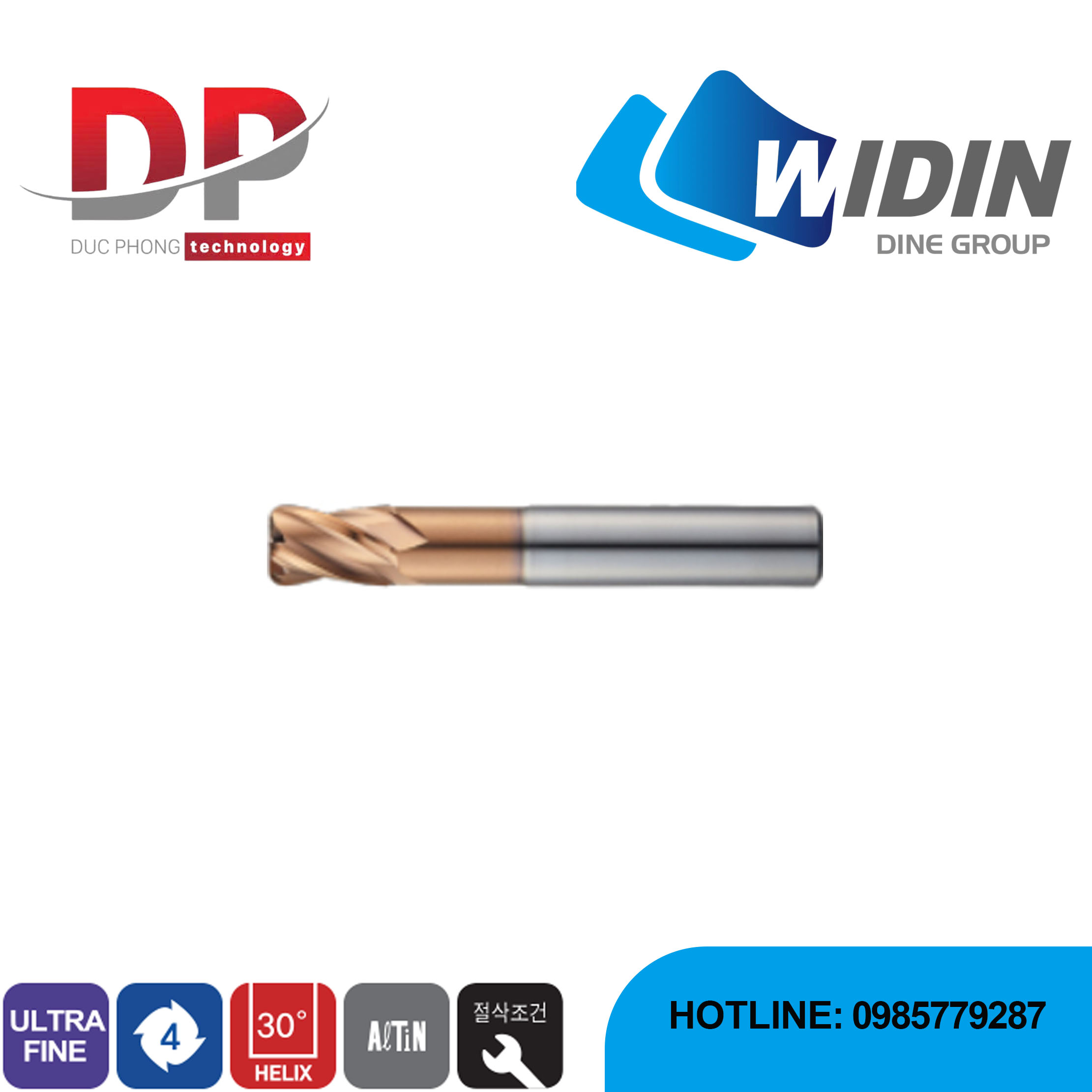Dao phay ngón series ZE704 - WIDIN (Dành cho thép có độ cứng cao)