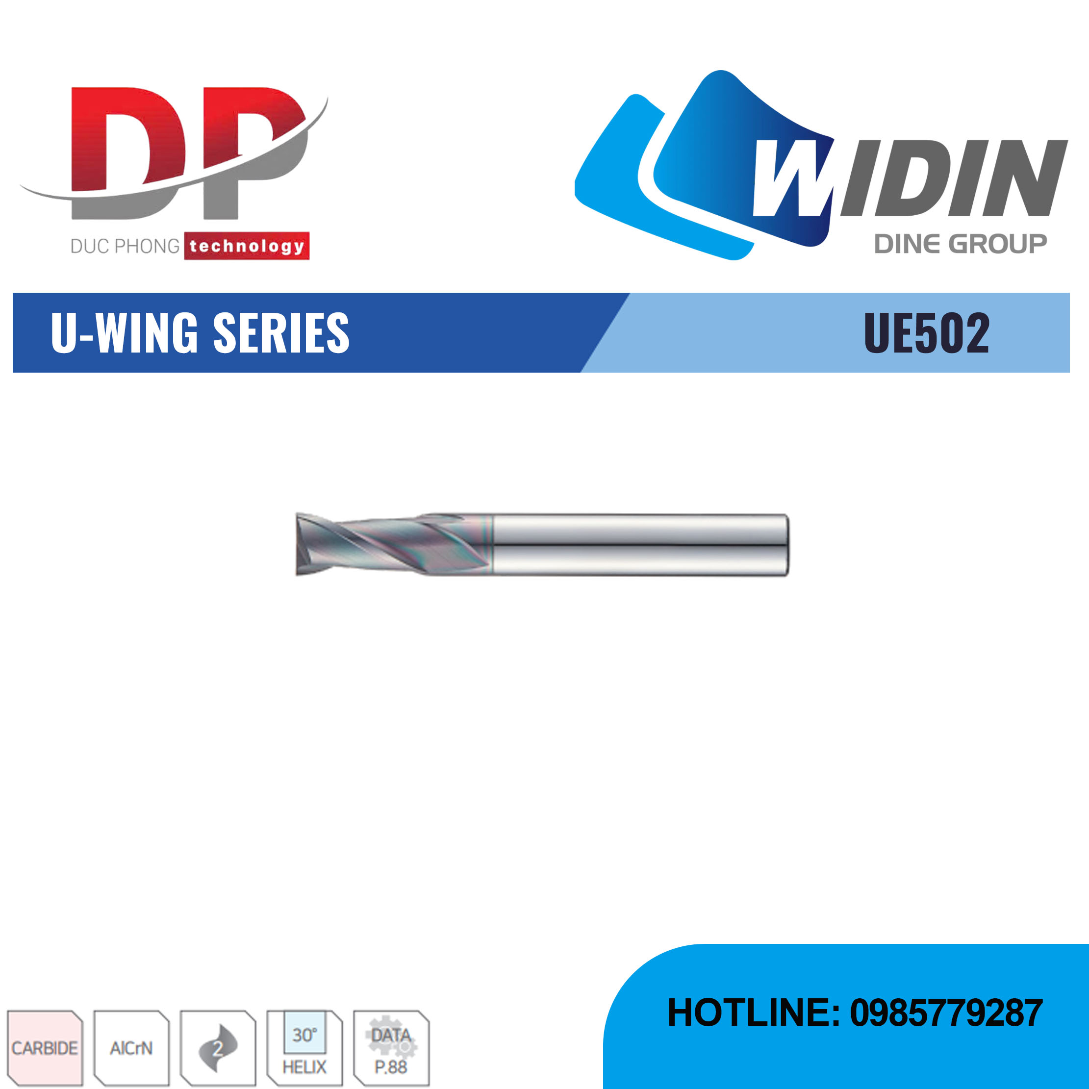 Dao phay ngón U-WING Series UE502 - WIDIN