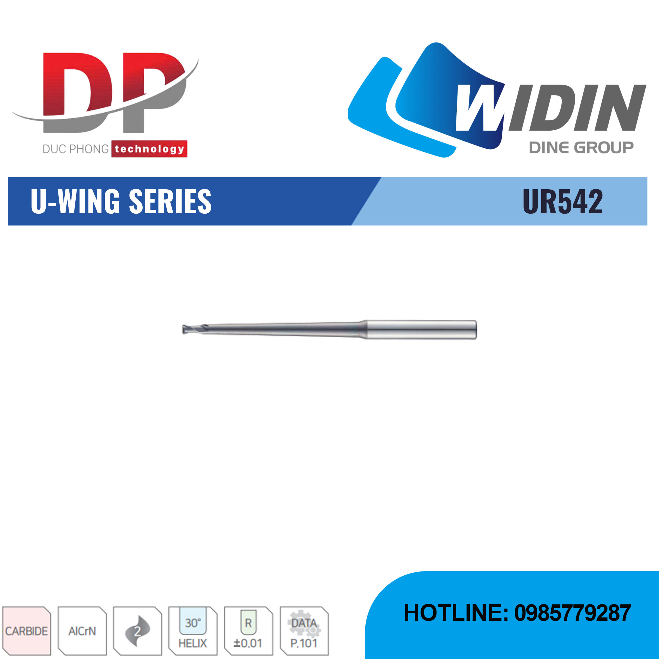 Dao phay ngón U-WING Series UR542 - WIDIN
