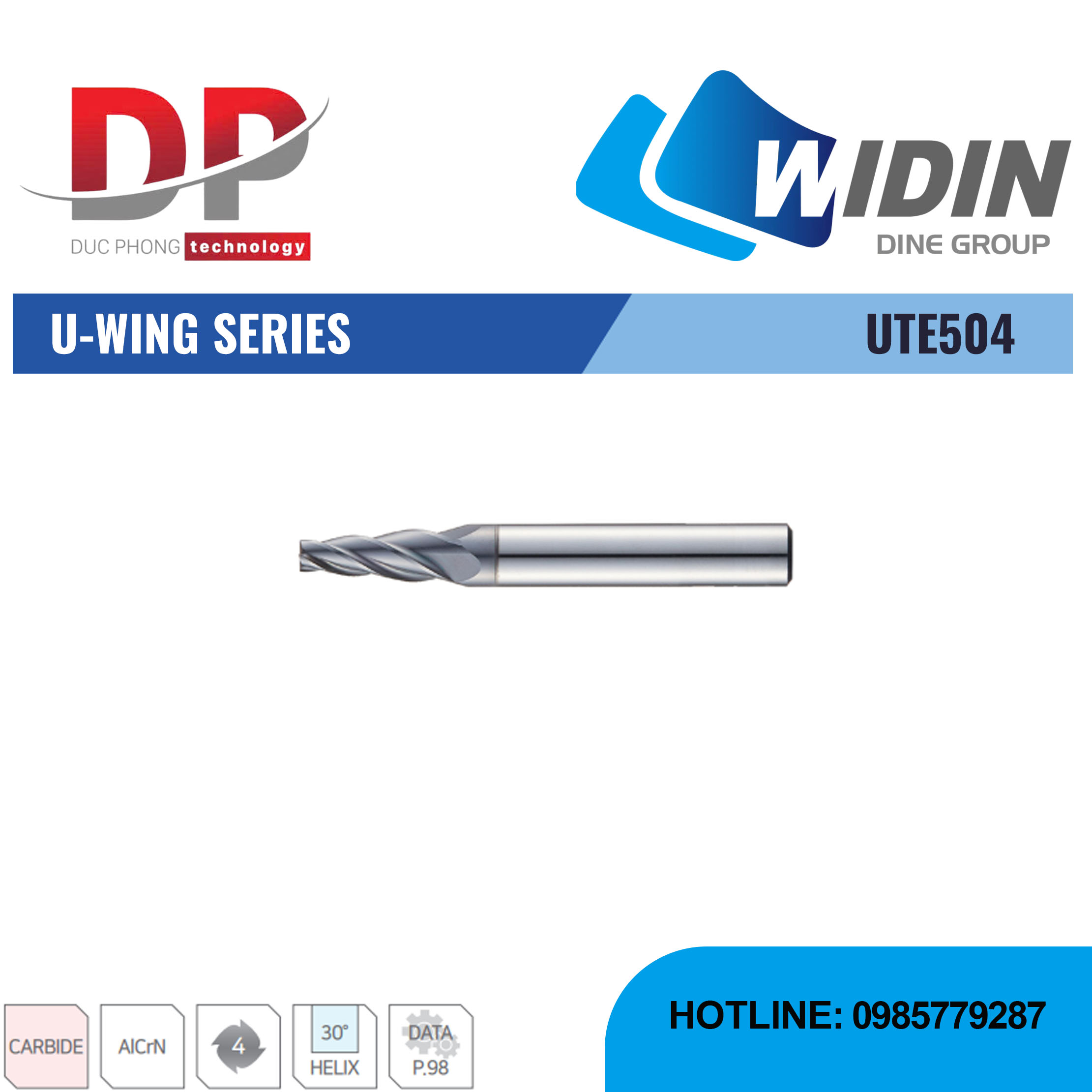 Dao phay ngón U-WING Series UTE504 - WIDIN