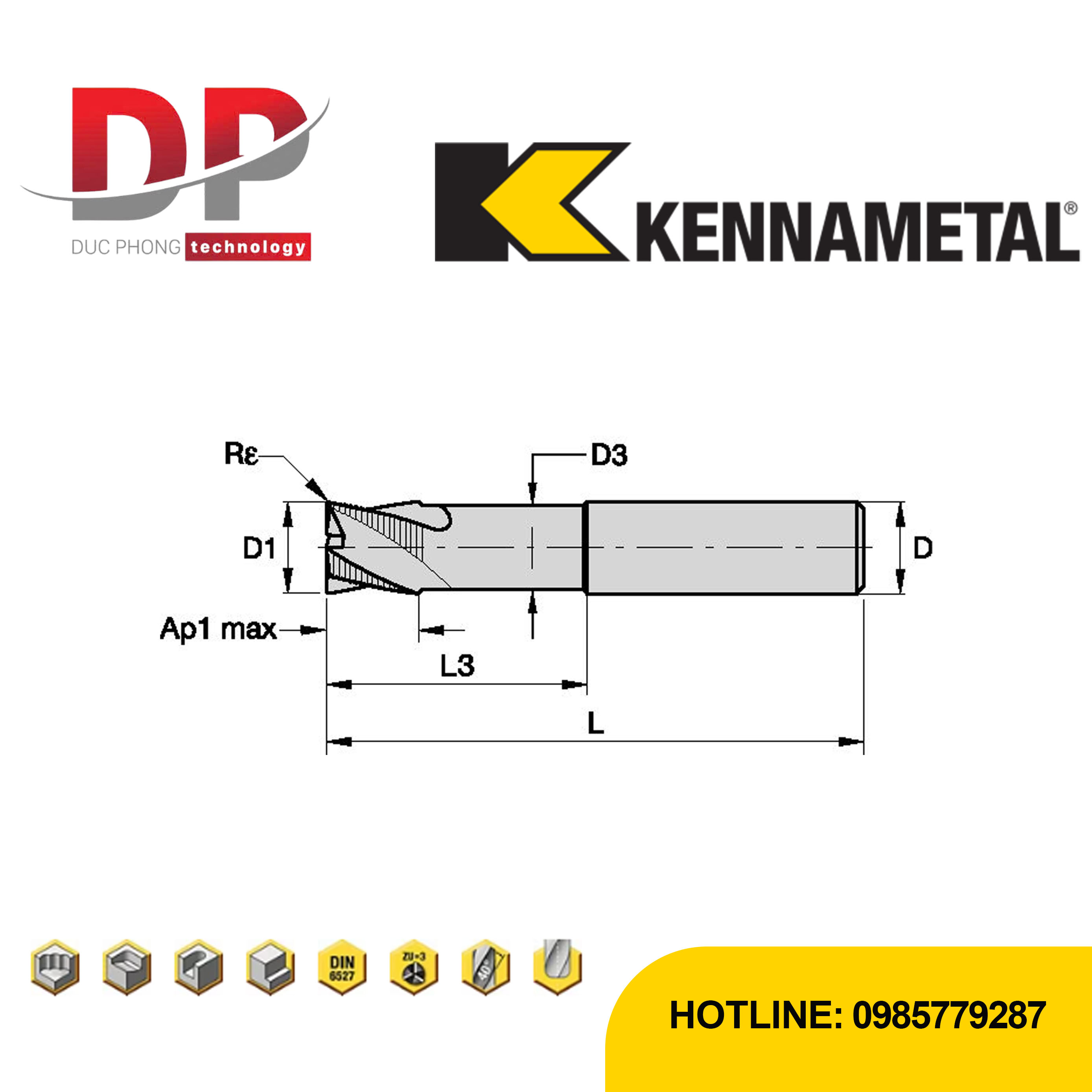 Thông số dao phay ngón Kennametal