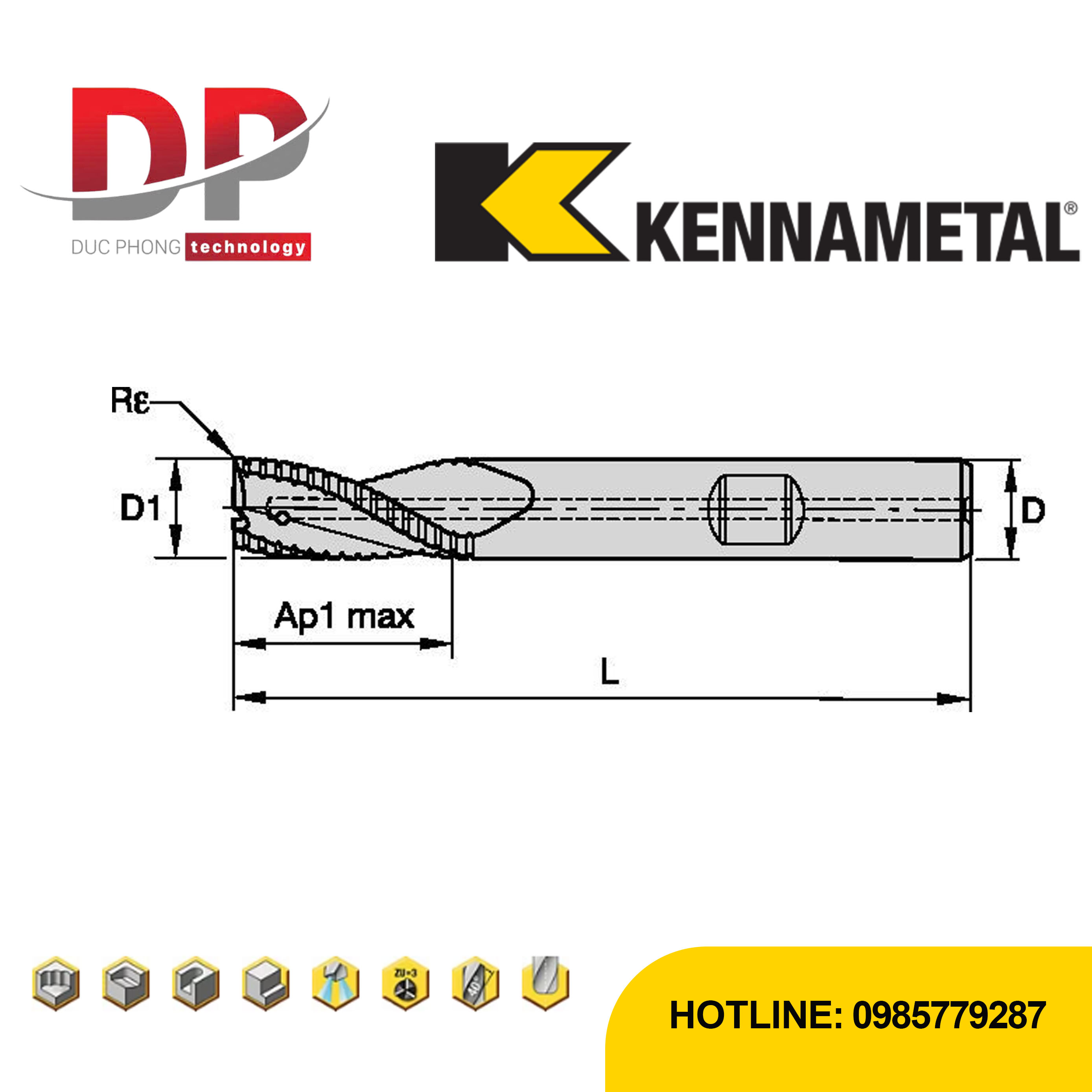 Thông số dao phay ngón Kennametal