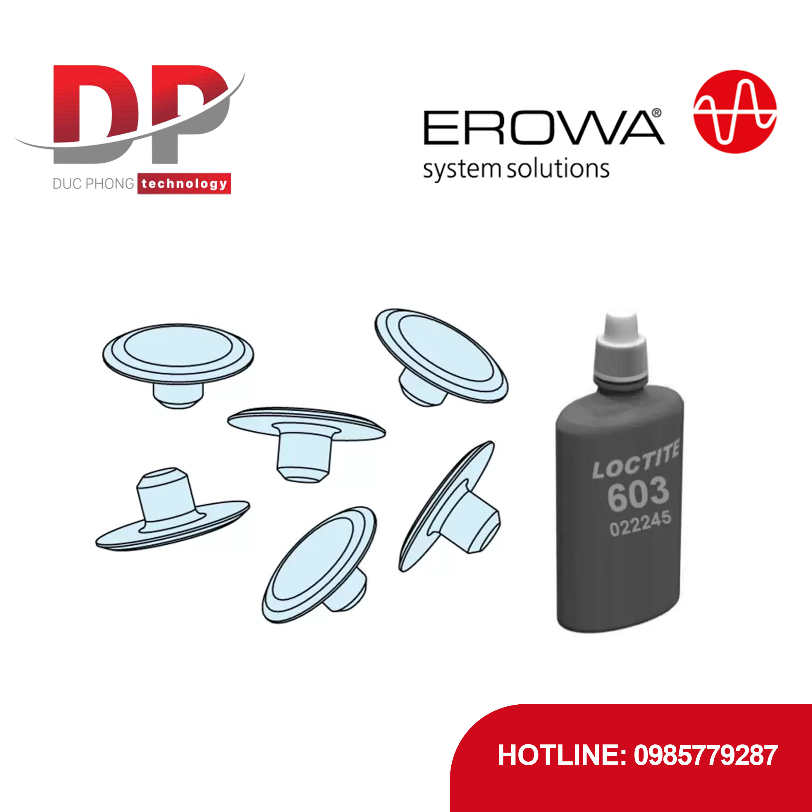 Bộ che chắn EROWA ER-049776, chốt kẹp UPC, 40 cái, đồng thau, Loctite 603