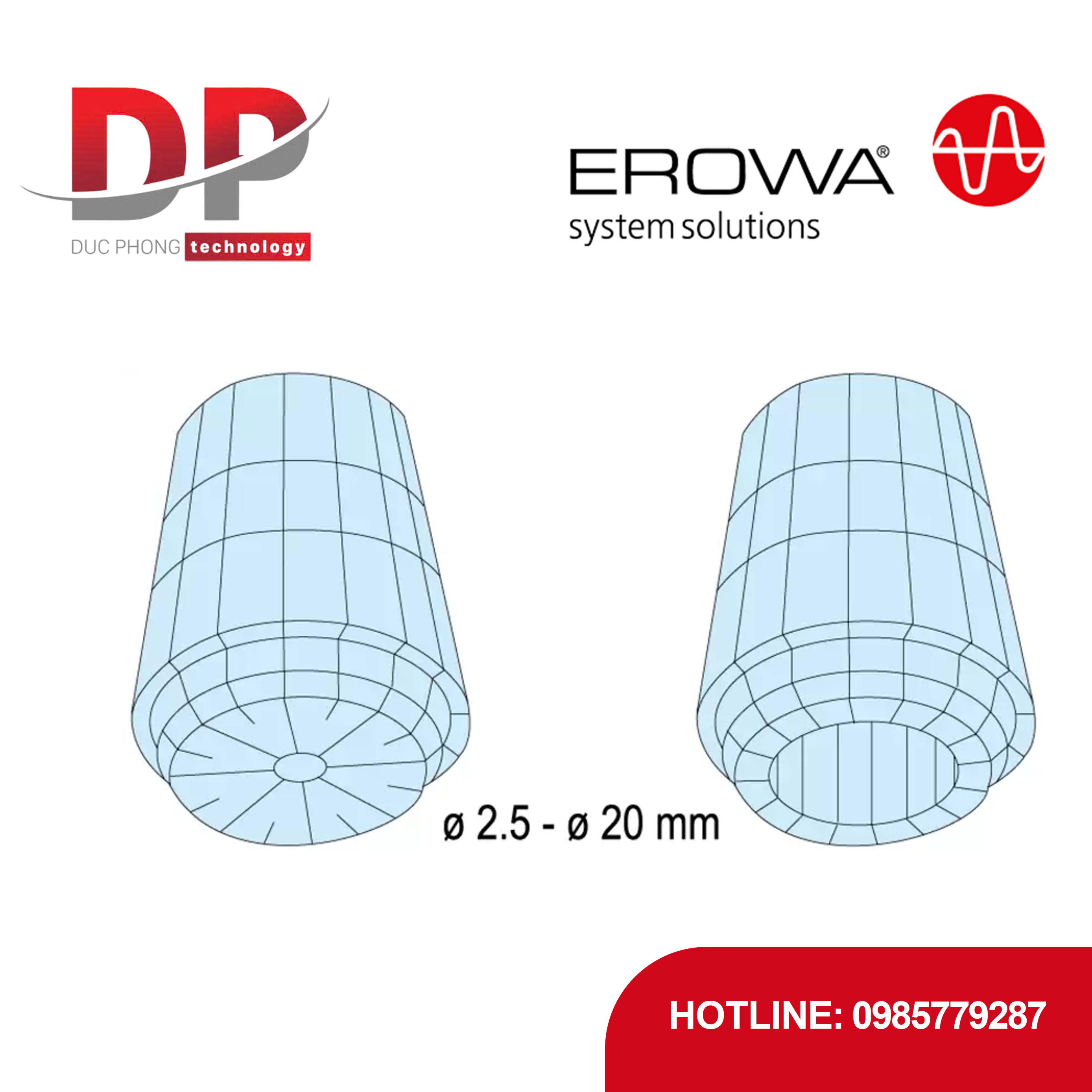 Bộ Đầu kẹp Collet EROWA ER-008745 ETS 32 (19 chiếc)