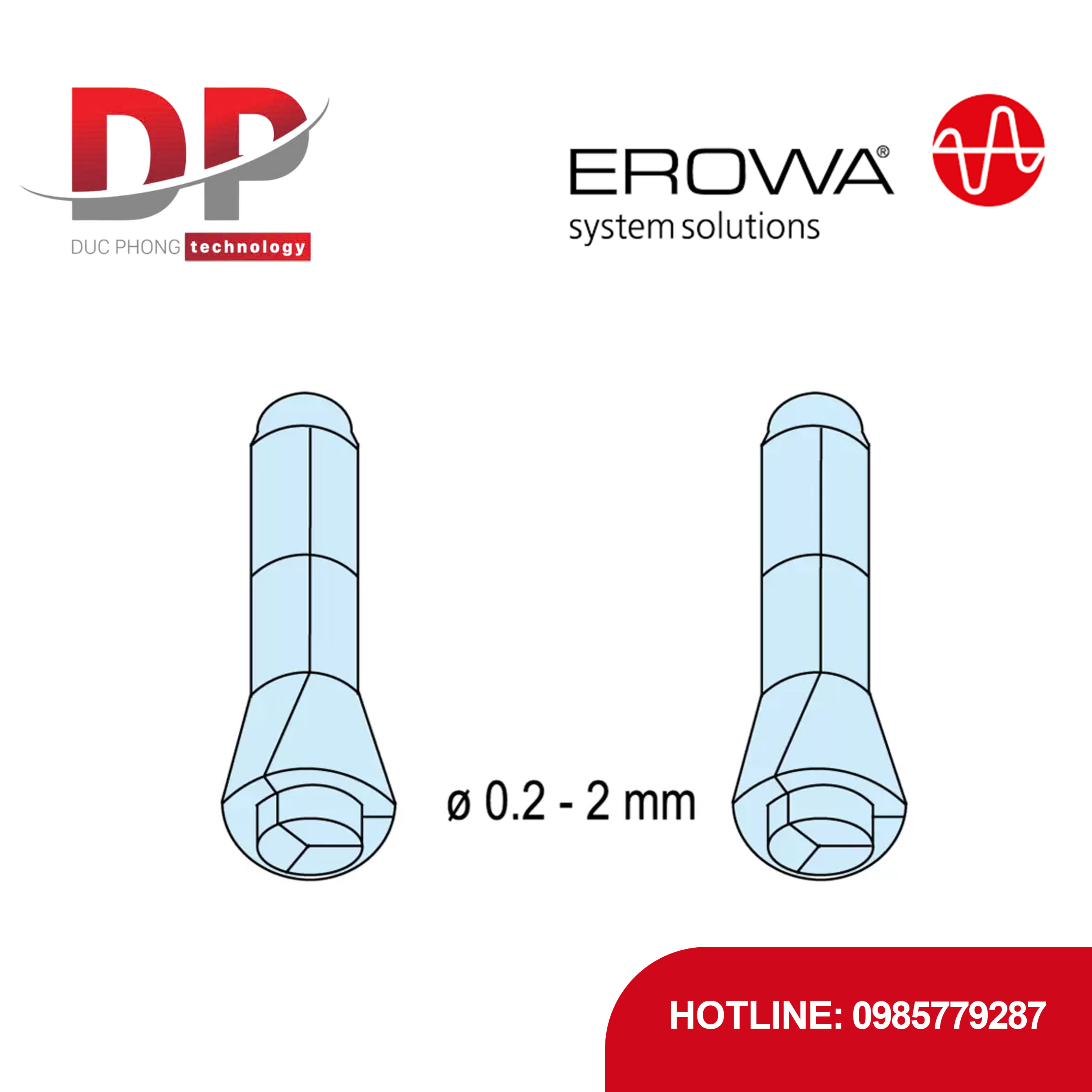 Bộ Đầu kẹp Collet Mini EROWA ER-010689 (19 chi tiết)
