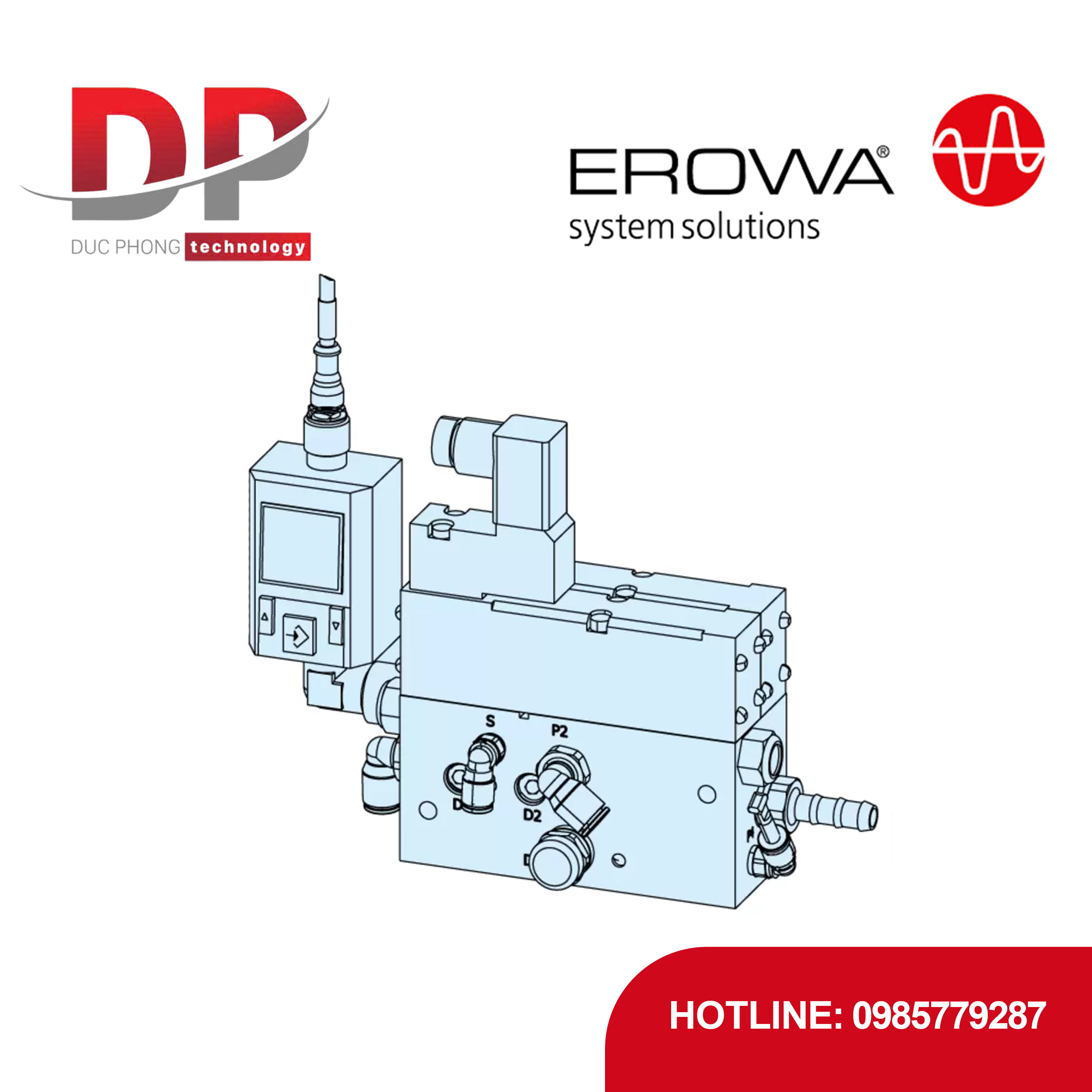 Bộ điều khiển EROWA ER-070445 có giám sát, van điện khí nén 24 V, CNC