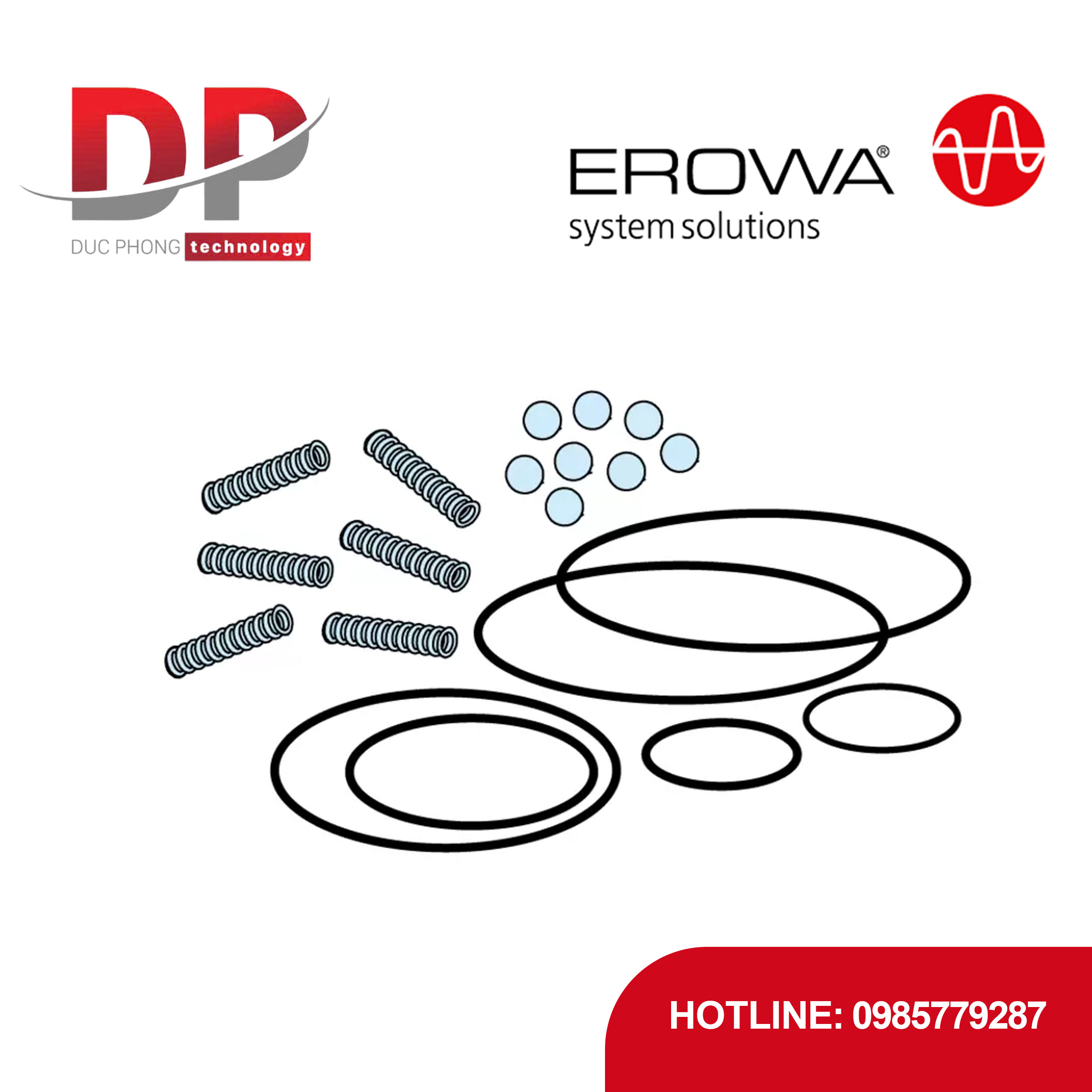 Bộ sửa chữa EROWA ER-139039 cho Đầu kẹp UPC 2.0, vòng O, lò xo, bảo trì định kỳ