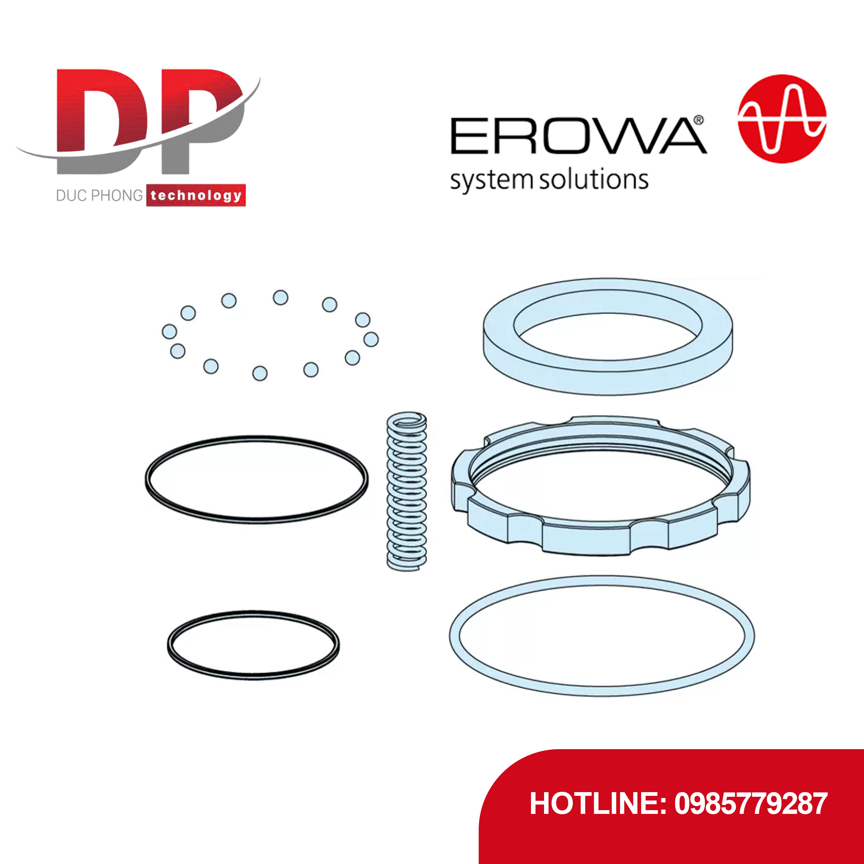 Bộ sửa chữa EROWA ER-119717 ProductionChuck 210, bao gồm tất cả bộ phận hao mòn