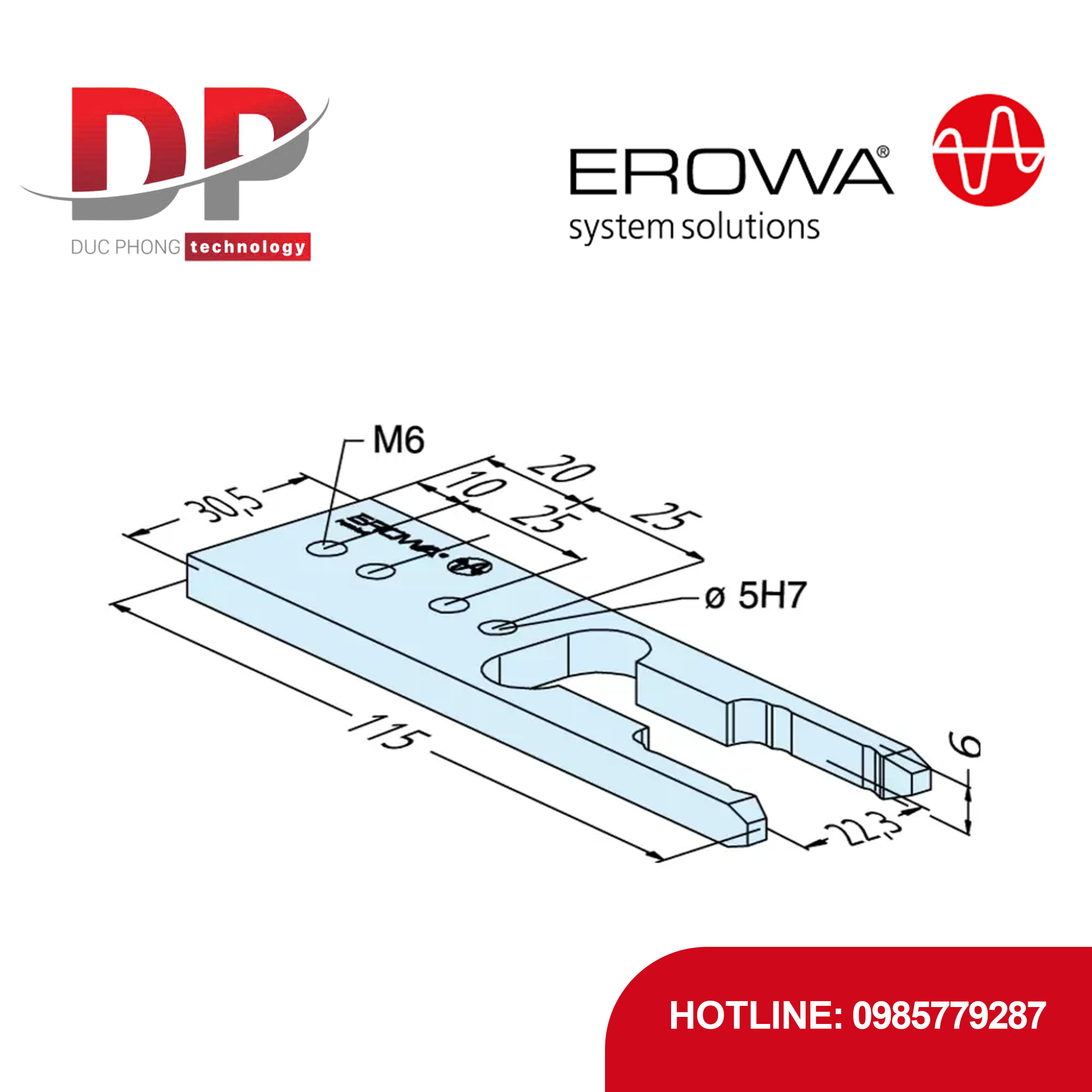 Càng gắp EROWA ER-024808 Combi, thép chống ăn mòn