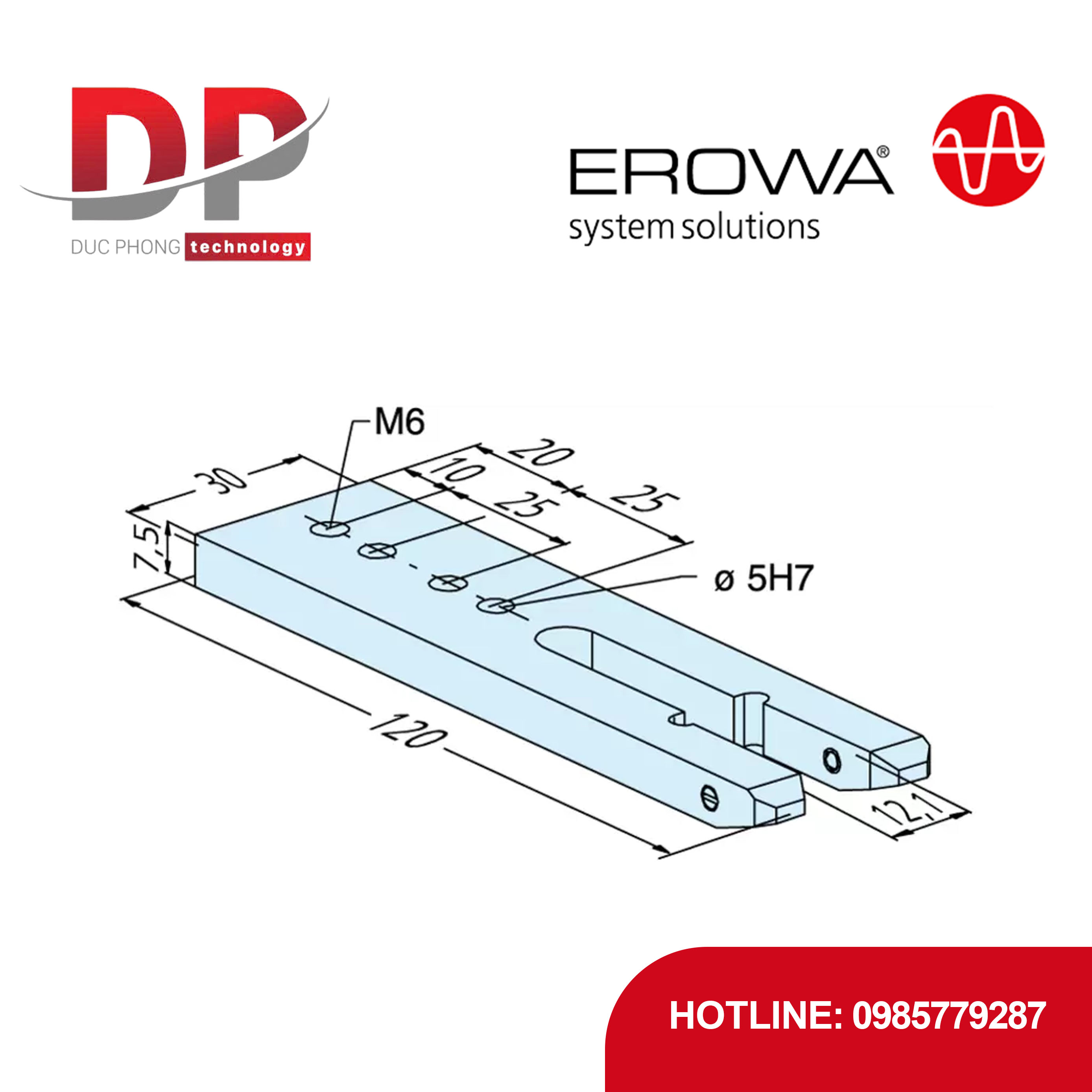 Càng gắp EROWA ER-010661 cho Bộ thay điện cực, thép tôi cứng, mài bóng, EDM