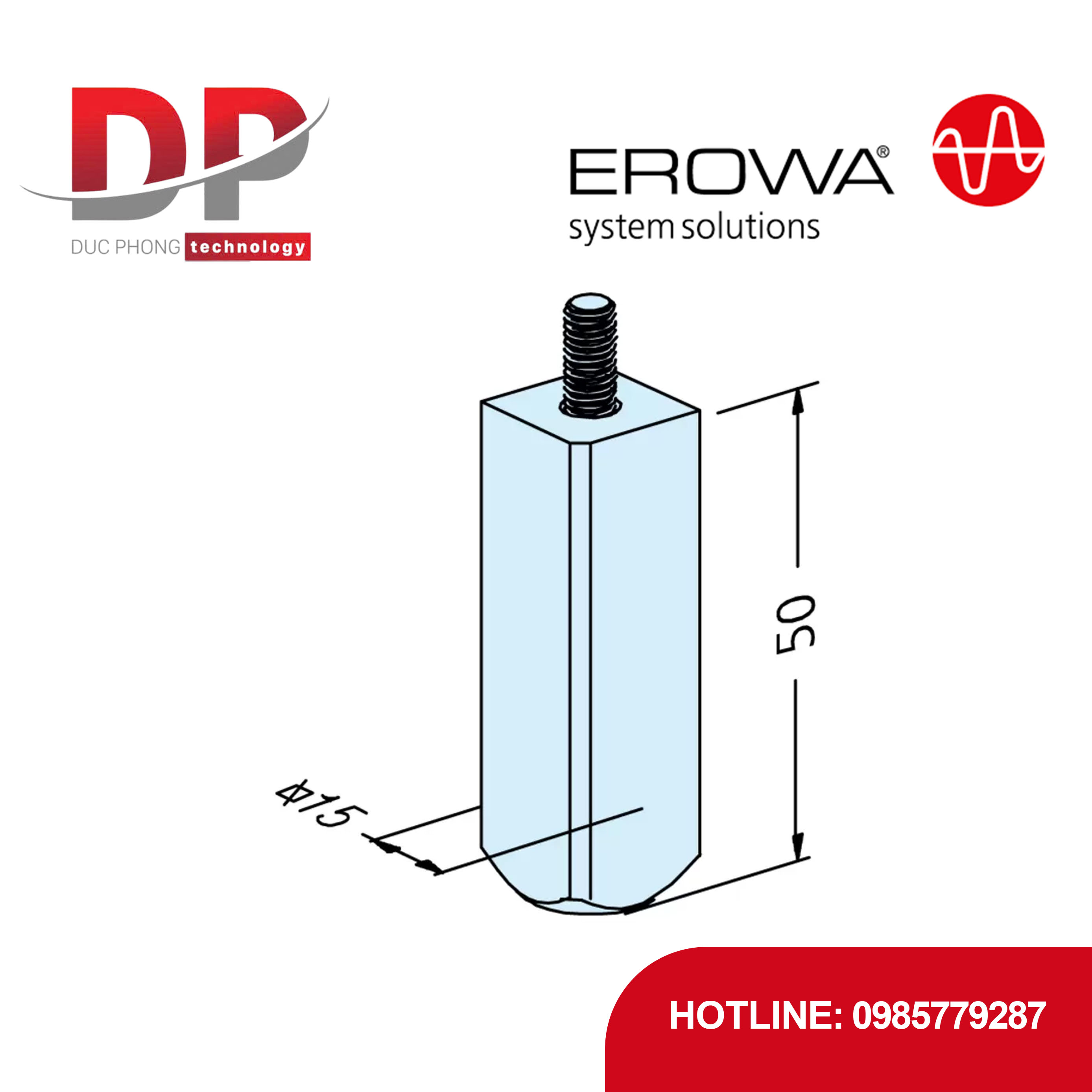 Chuôi điện cực vuông EROWA ER-010497