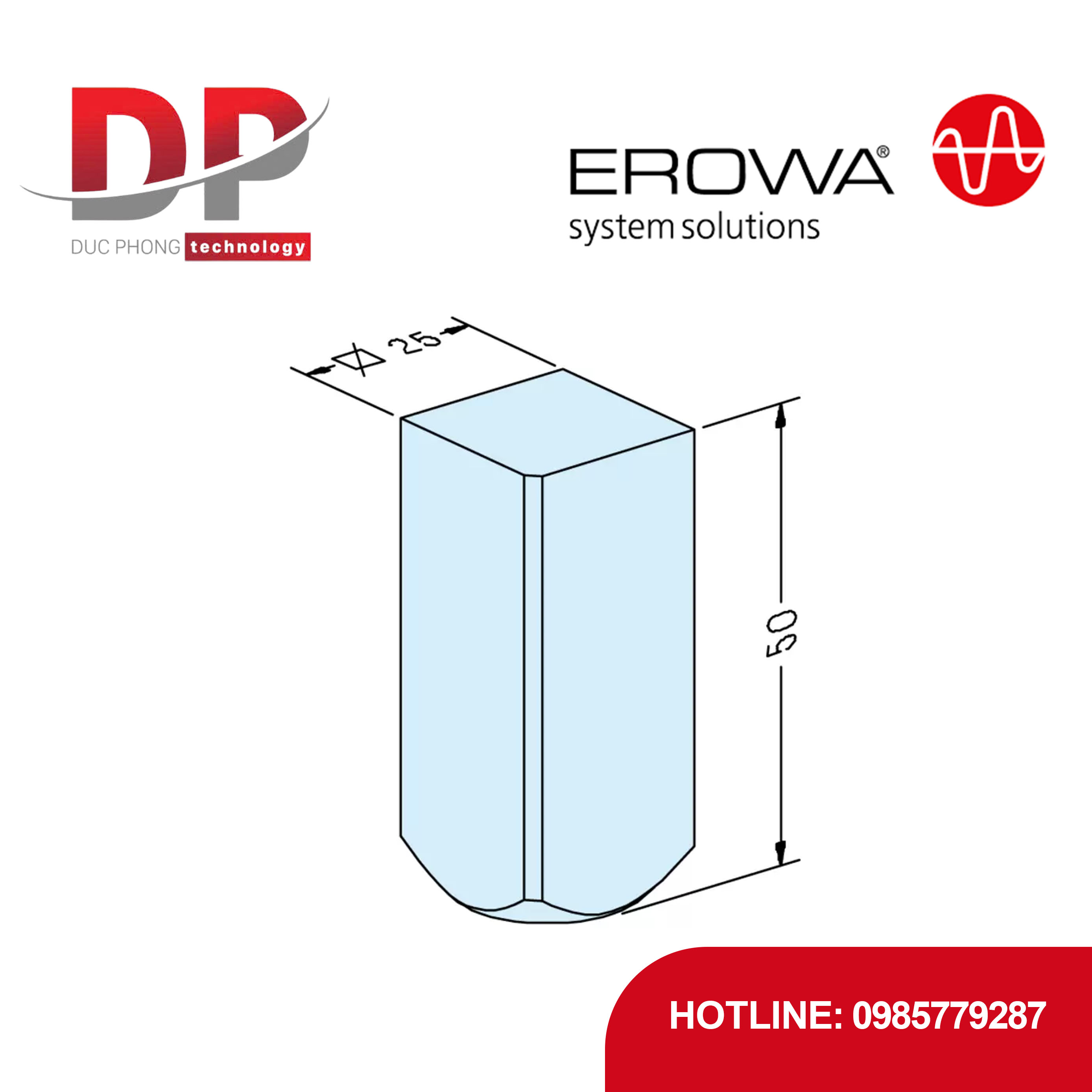 Chuôi điện cực vuông EROWA ER-010491