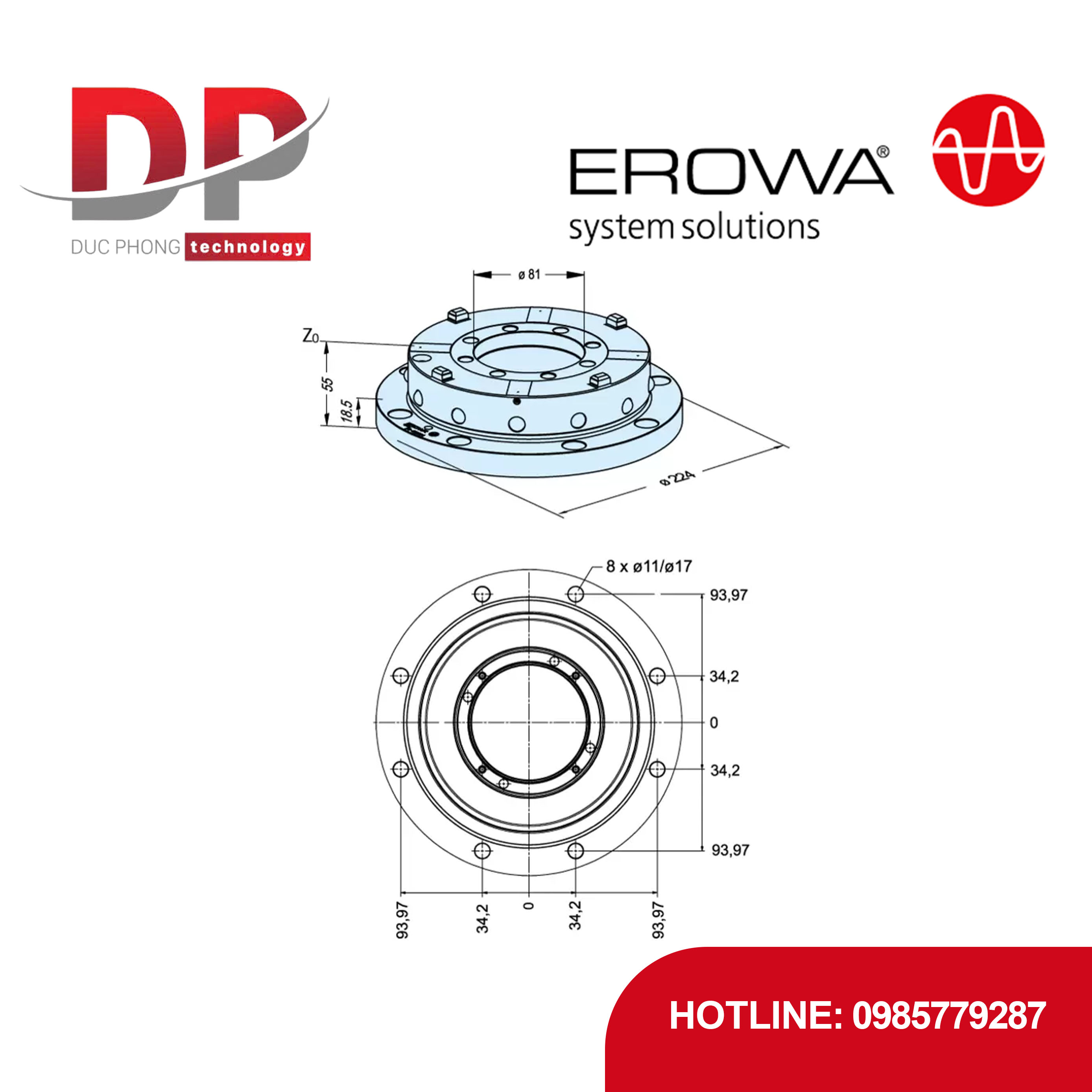 Đầu kẹp EROWA ER-032964 ProductionChuck 210