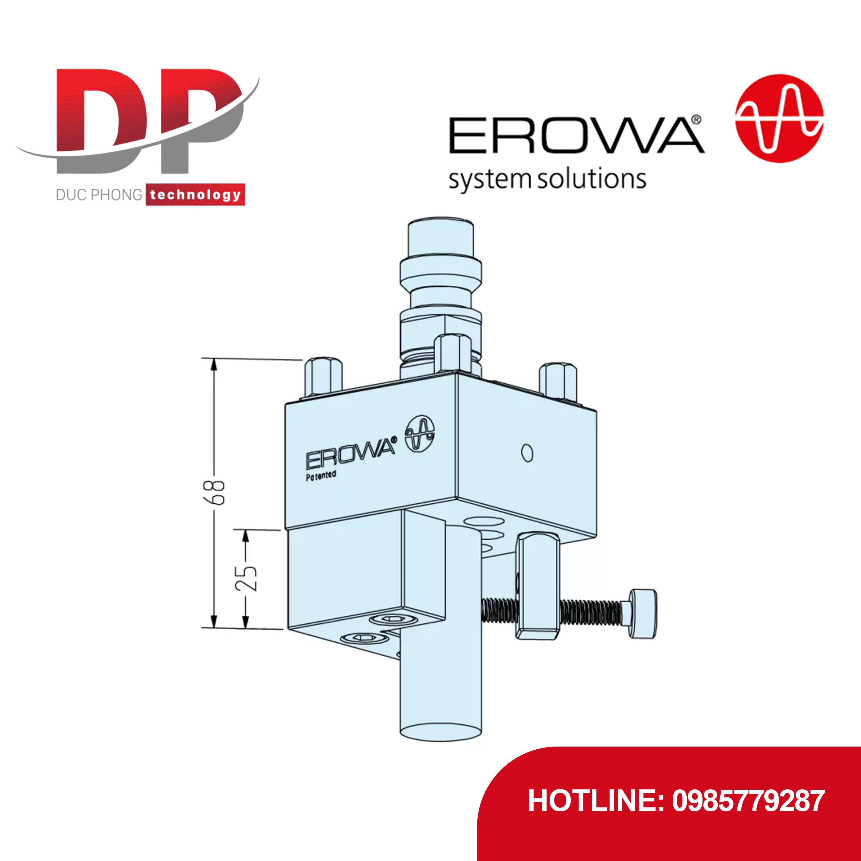 Đầu kẹp khối V EROWA ER-008458 thép không gỉ