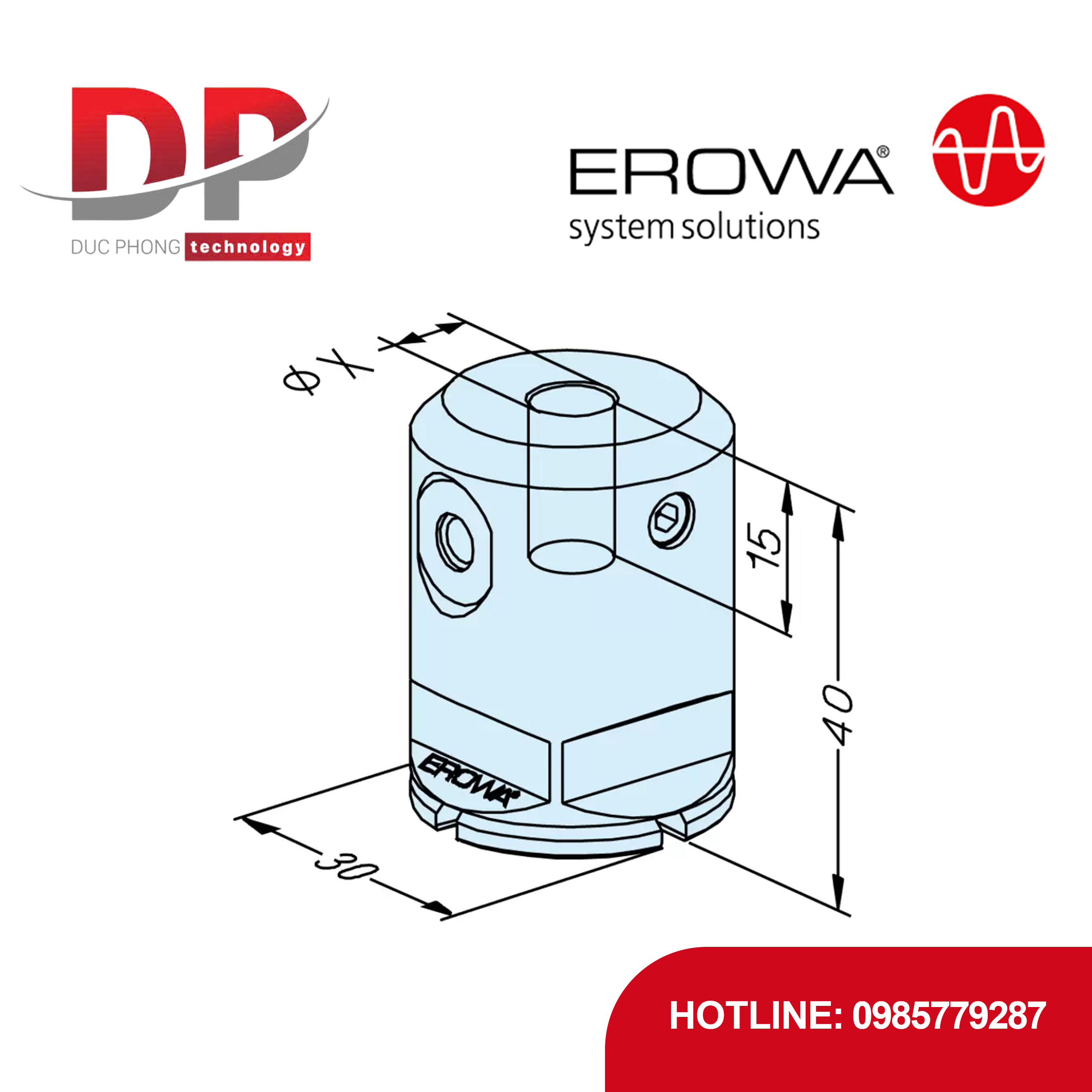 Đế giữ điện cực EROWA ER-017534 Compact