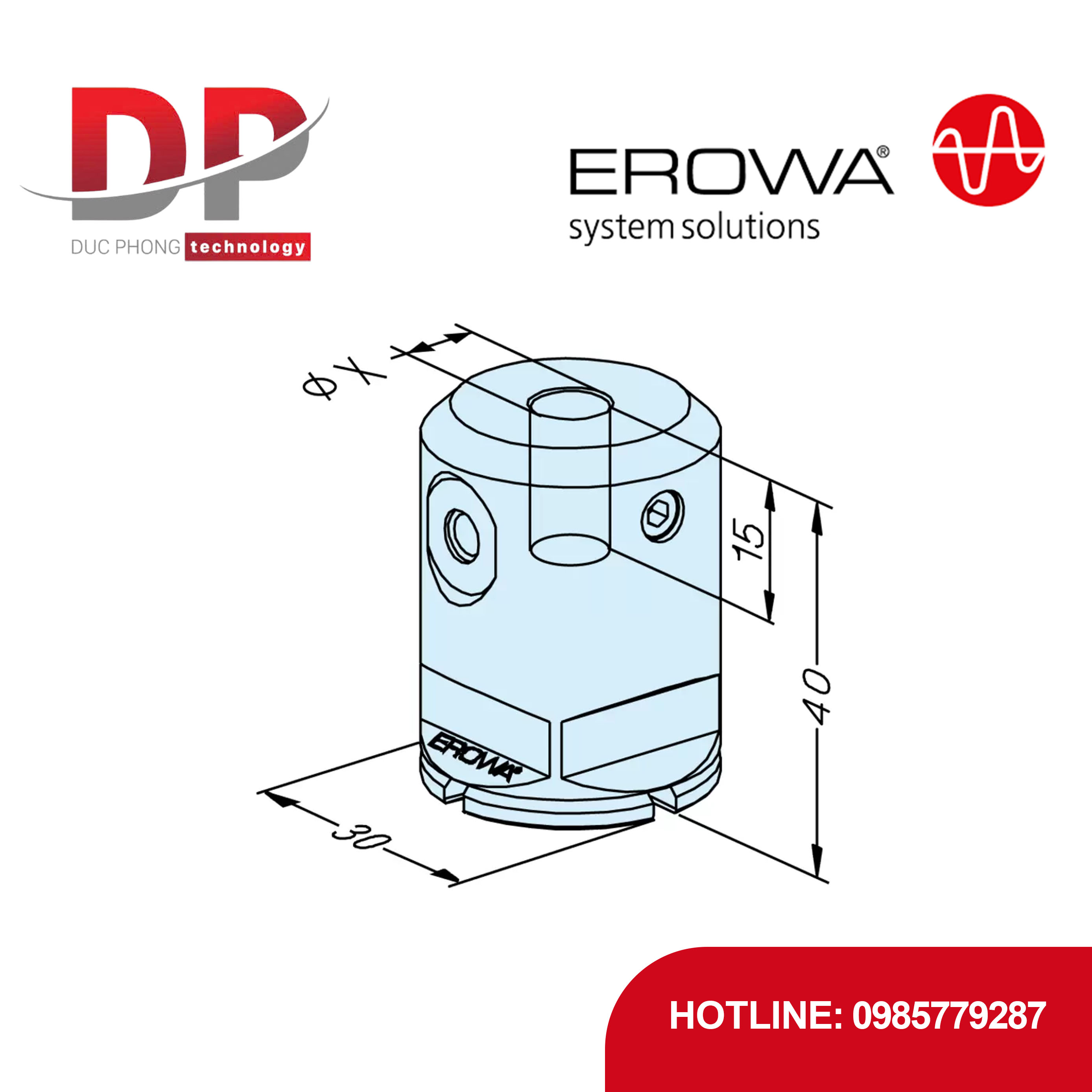 Đế giữ điện cực EROWA ER-017536 Compact