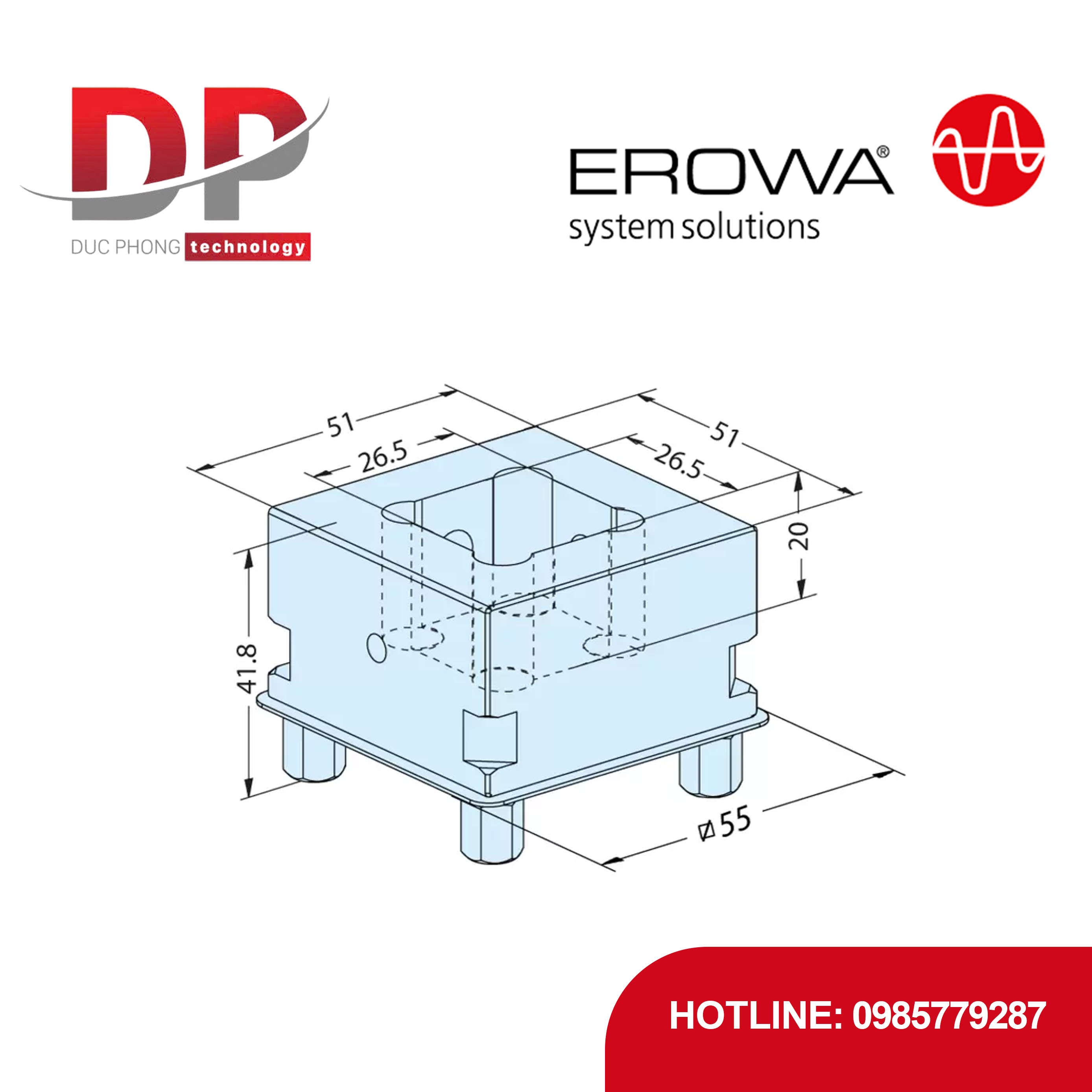 Đế giữ EROWA ER-093765 PrisRound C