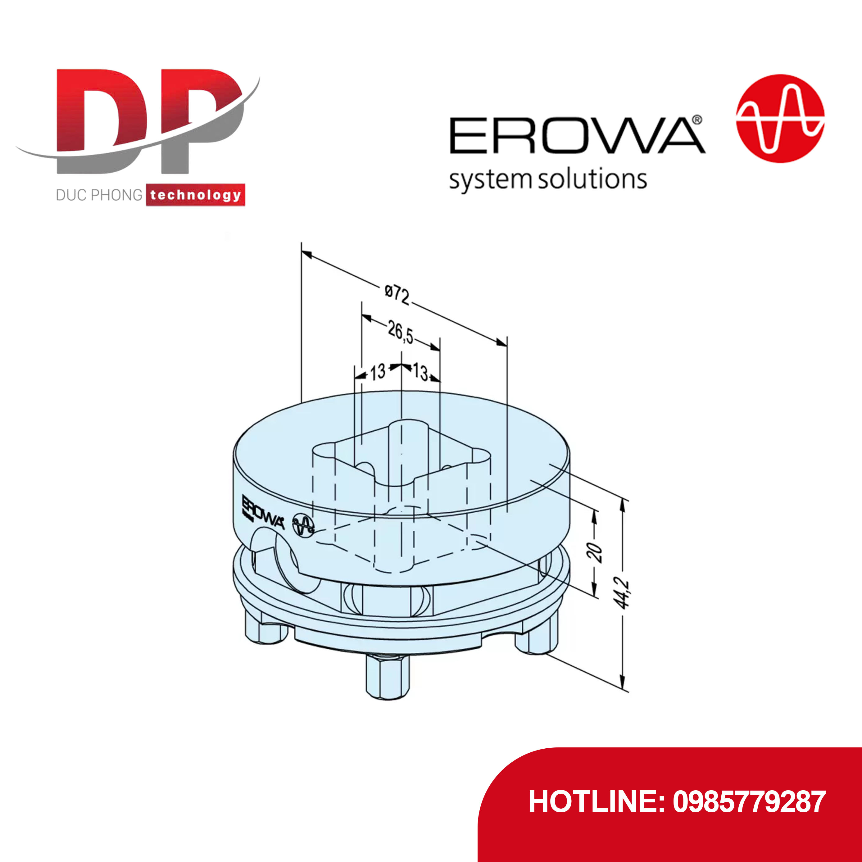 Đế kẹp lăng trụ tròn EROWA ER-035209
