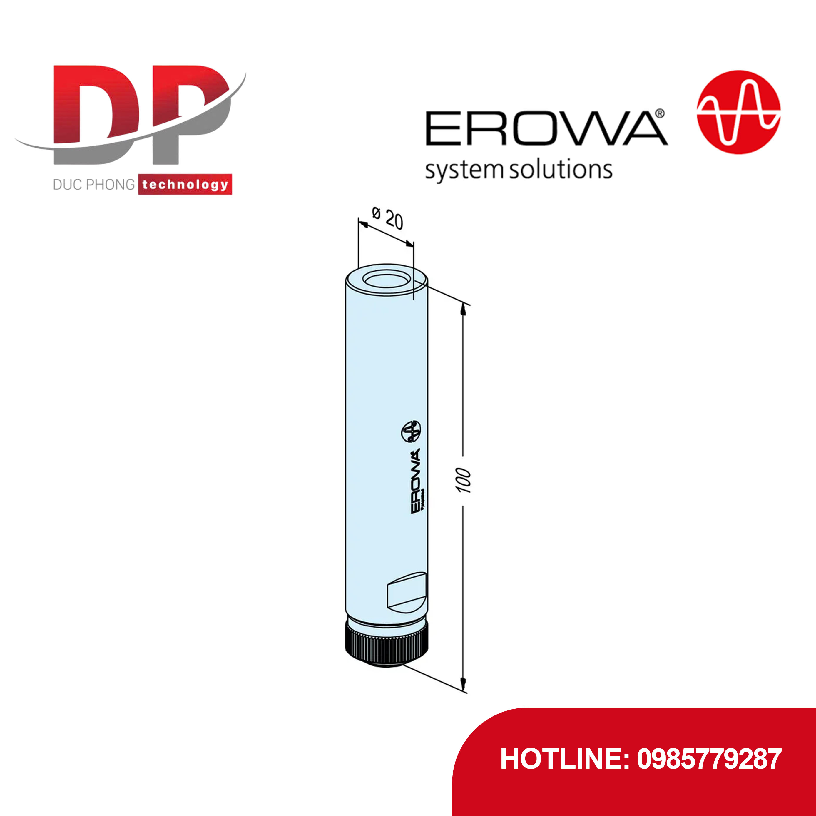 Đế kẹp ren EROWA ER-033656 M5, chuôi mài 20 mm