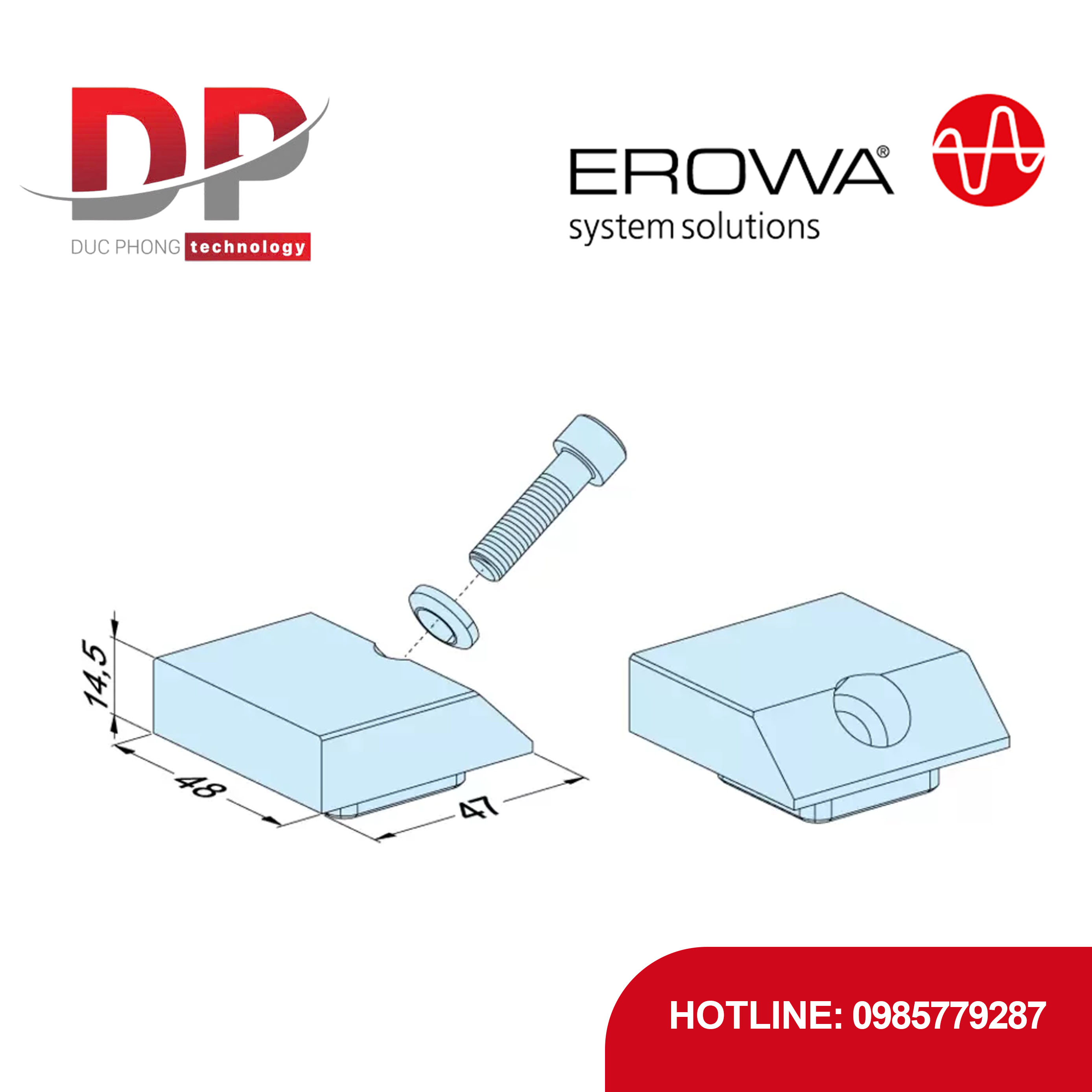 Hàm kẹp tuyến tính EROWA ER-099123 Linear Jaw Soft, CleverClamp, thép mềm