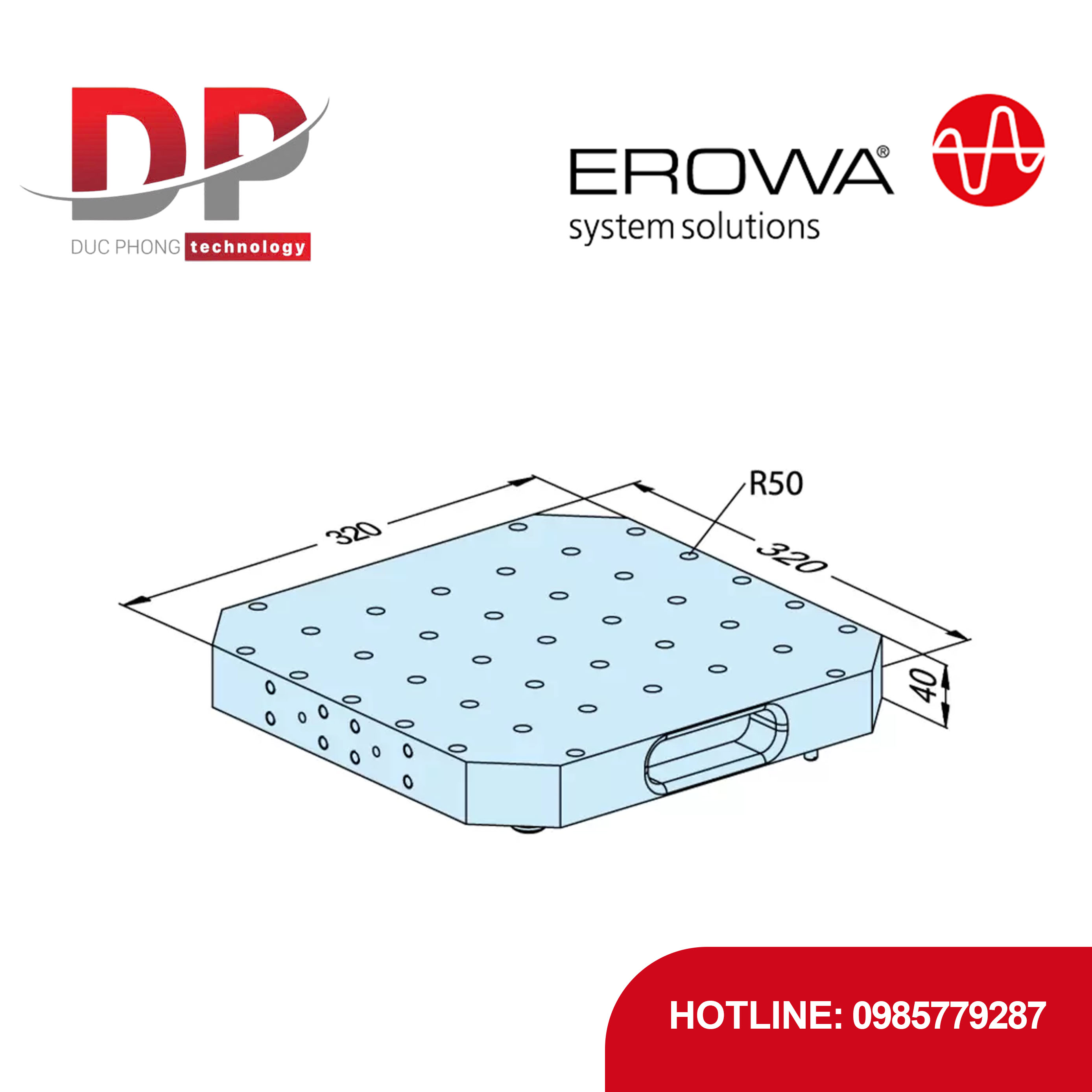 Pallet EROWA ER-107510 UPC nhôm R50