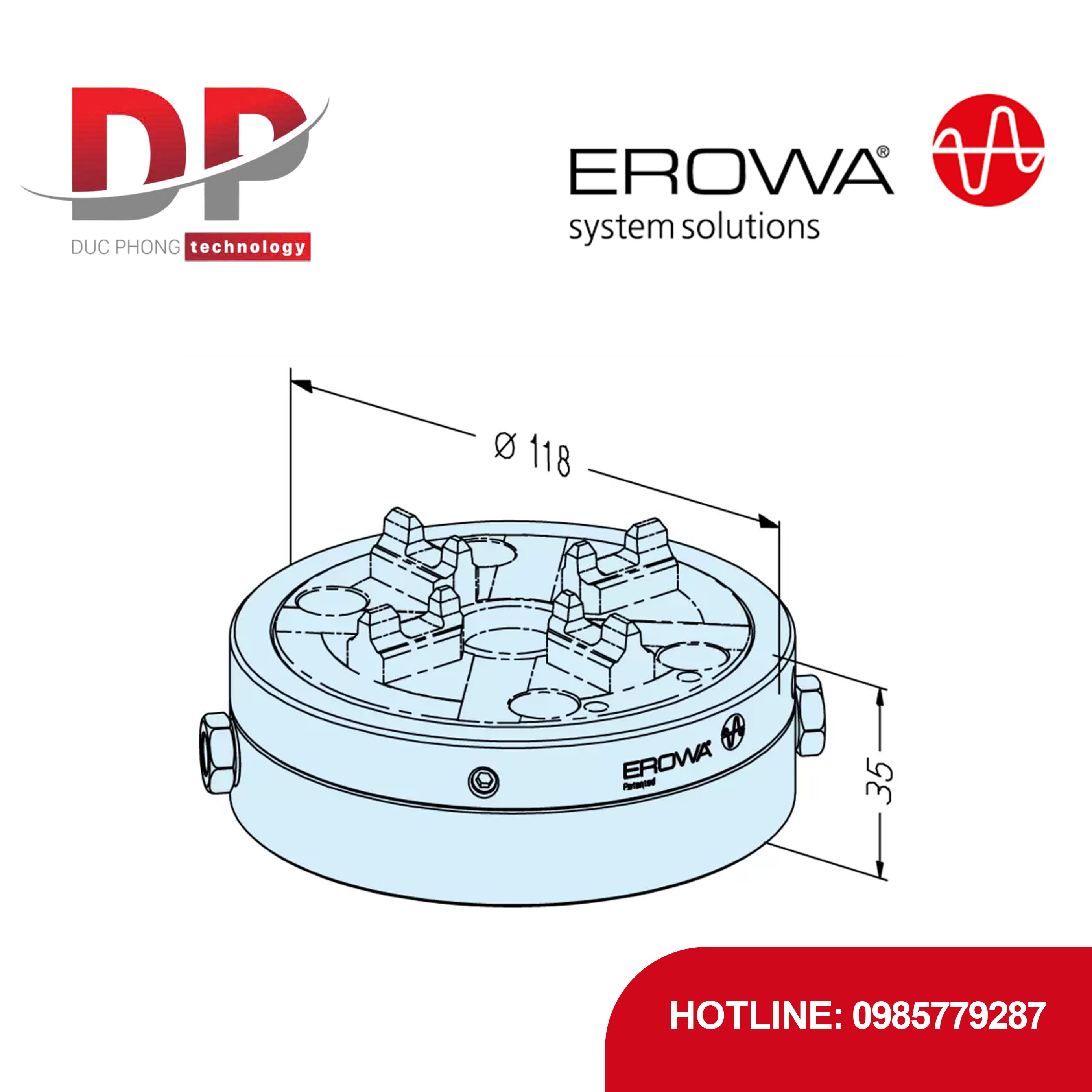 Tấm chắn phoi EROWA ER-029313, Nhôm, cho QuickChuck 100 P, chống chất lỏng