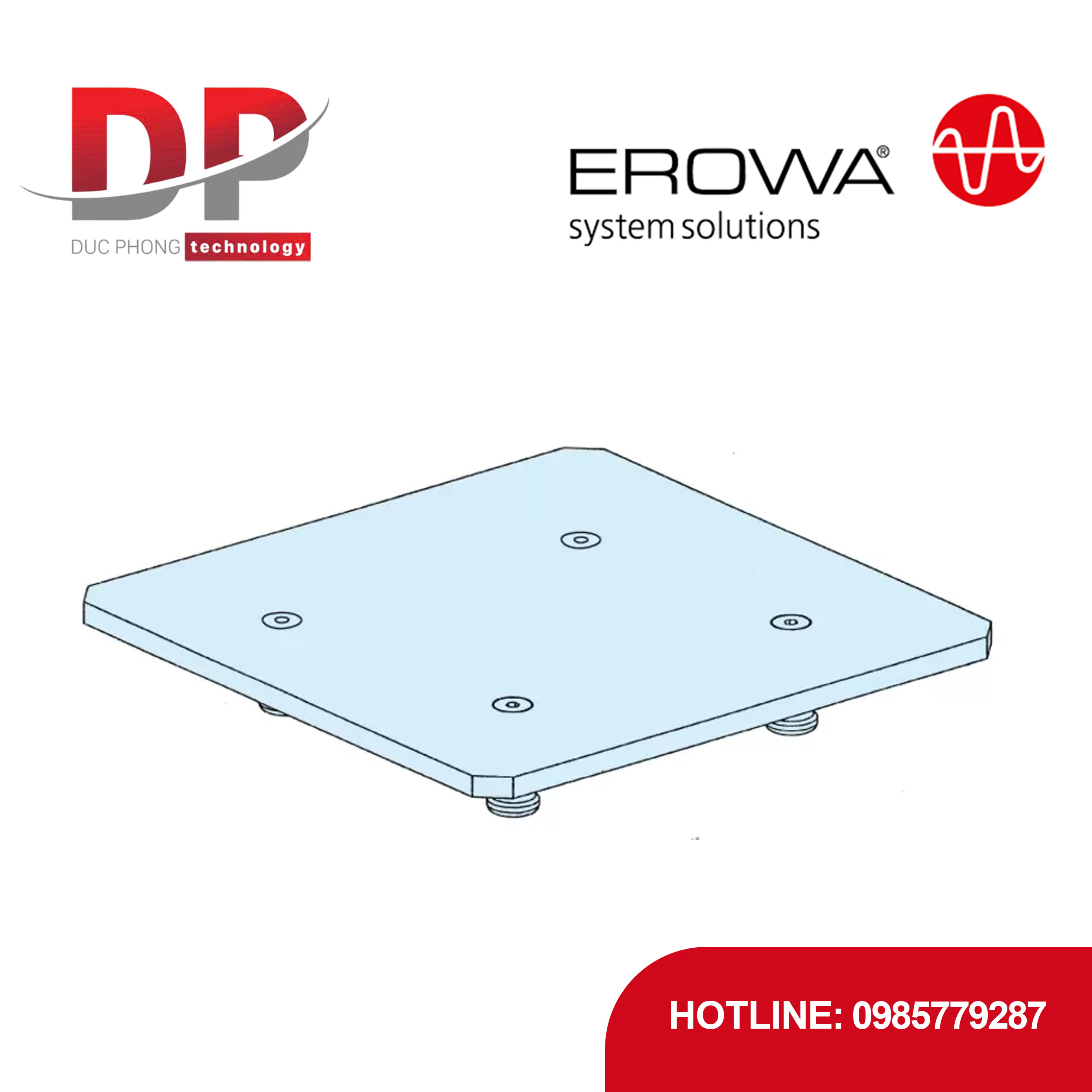 Tấm che EROWA ER-012444 cho Đầu kẹp UPC, nhôm, chống phoi