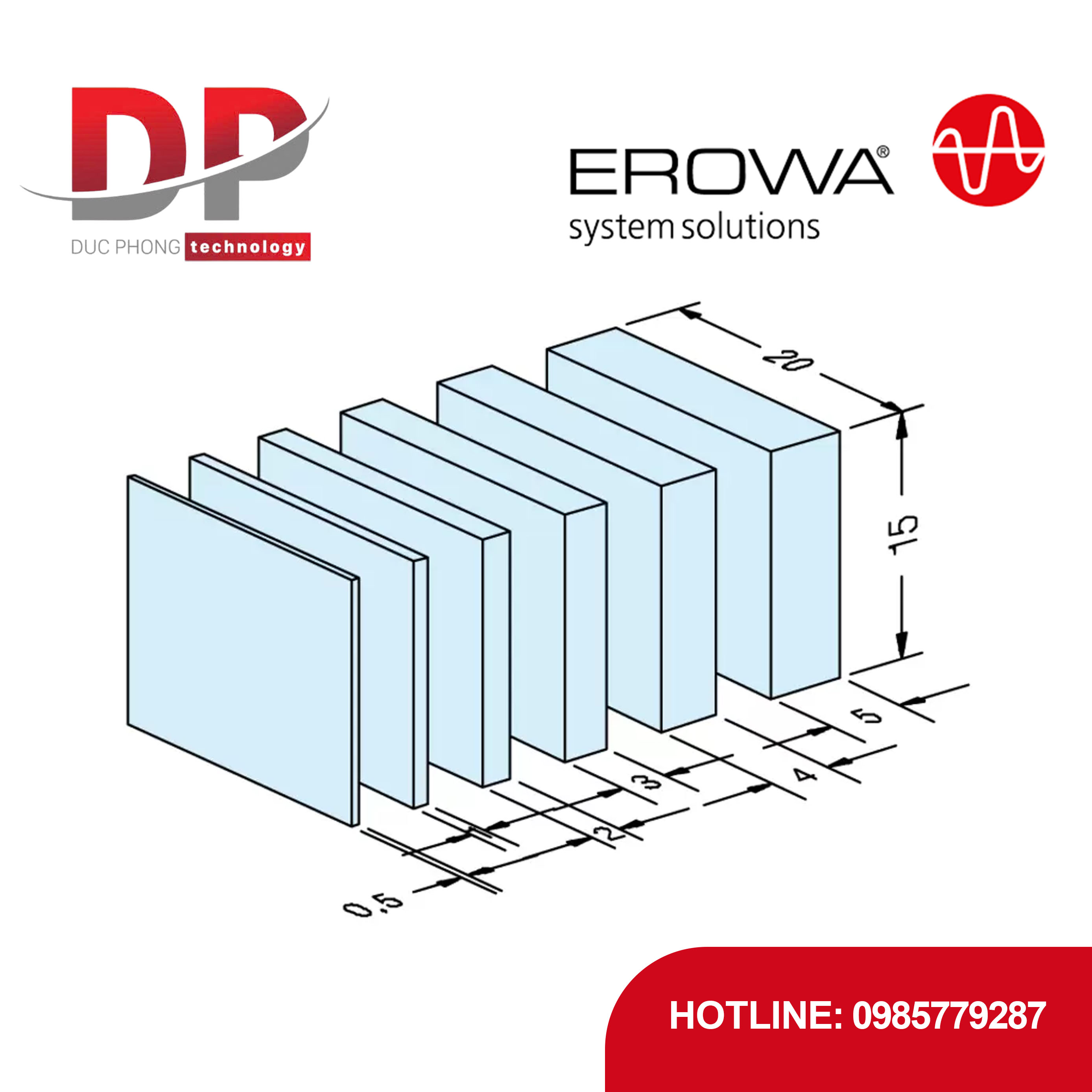 Tấm đệm EROWA ER-010532 (300 chiếc), độ dày 0.5–5 mm, chống ăn mòn