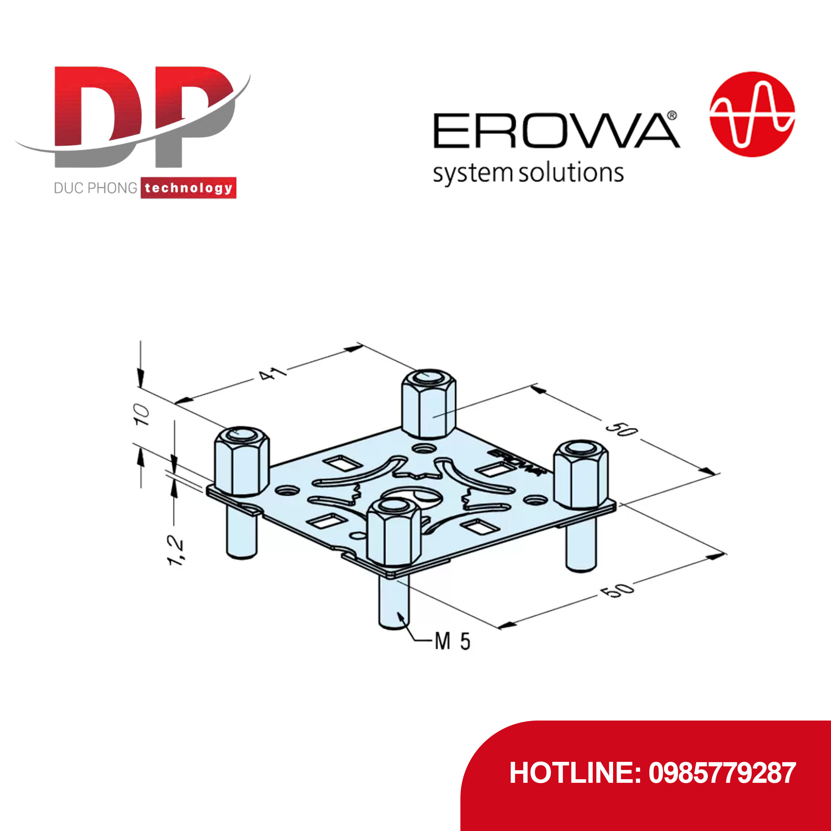 Tấm định tâm EROWA ER-036751 50, chống ăn mòn