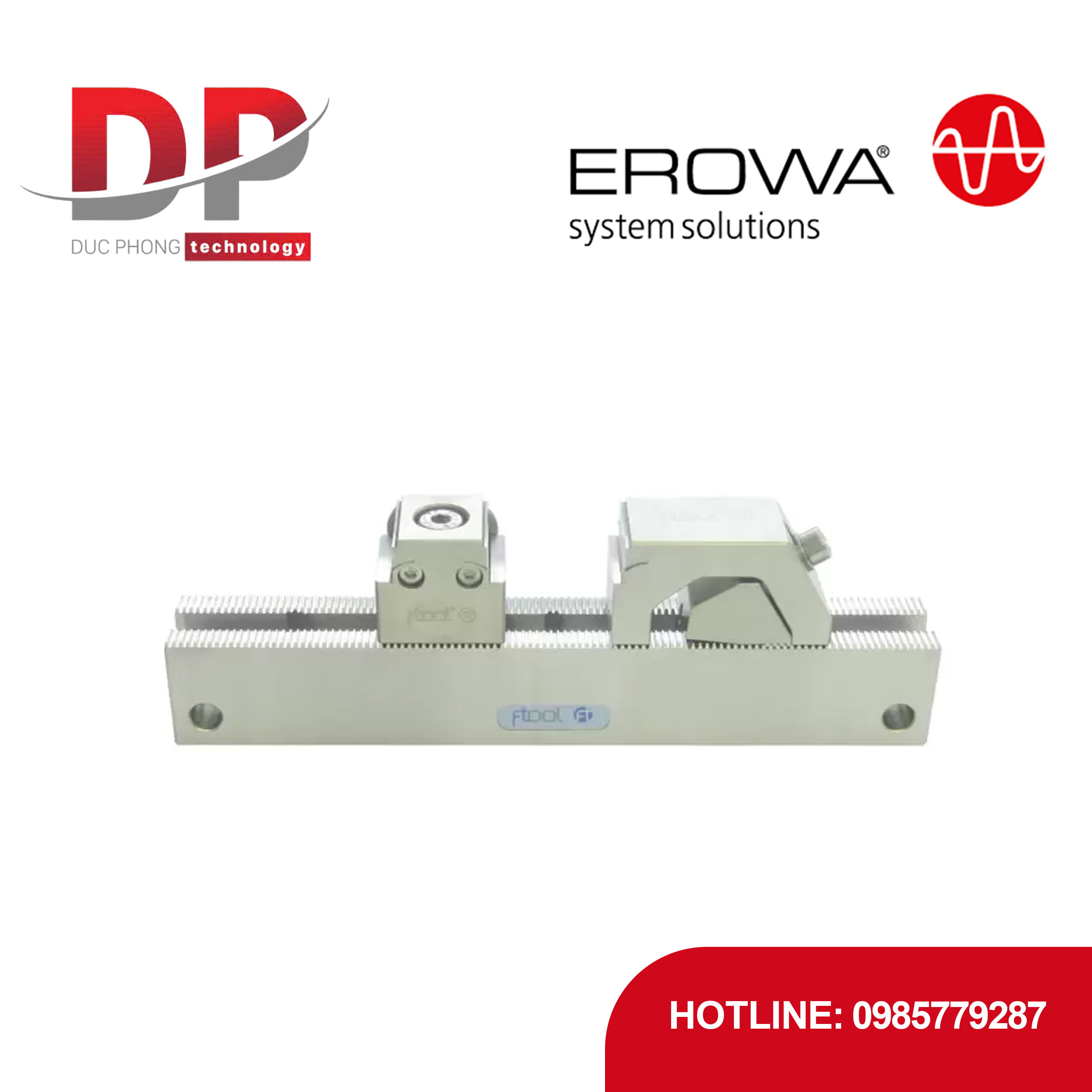 Thanh kẹp cắt dây EDM EROWA F-Tool FT-01924 220, hàm trượt B28, chống ăn mòn