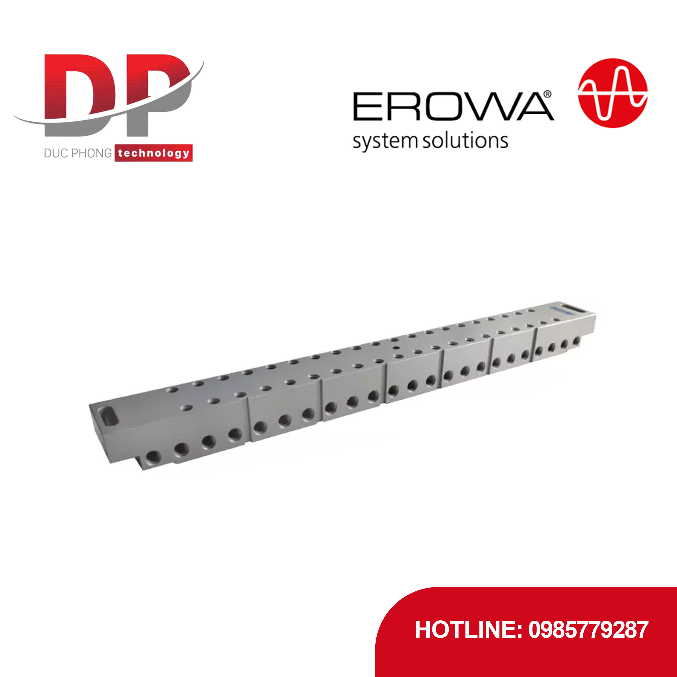 Thanh kẹp EROWA F-Tool FT-01828 dài 460 mm H36, chống ăn mòn, cho cắt dây EDM